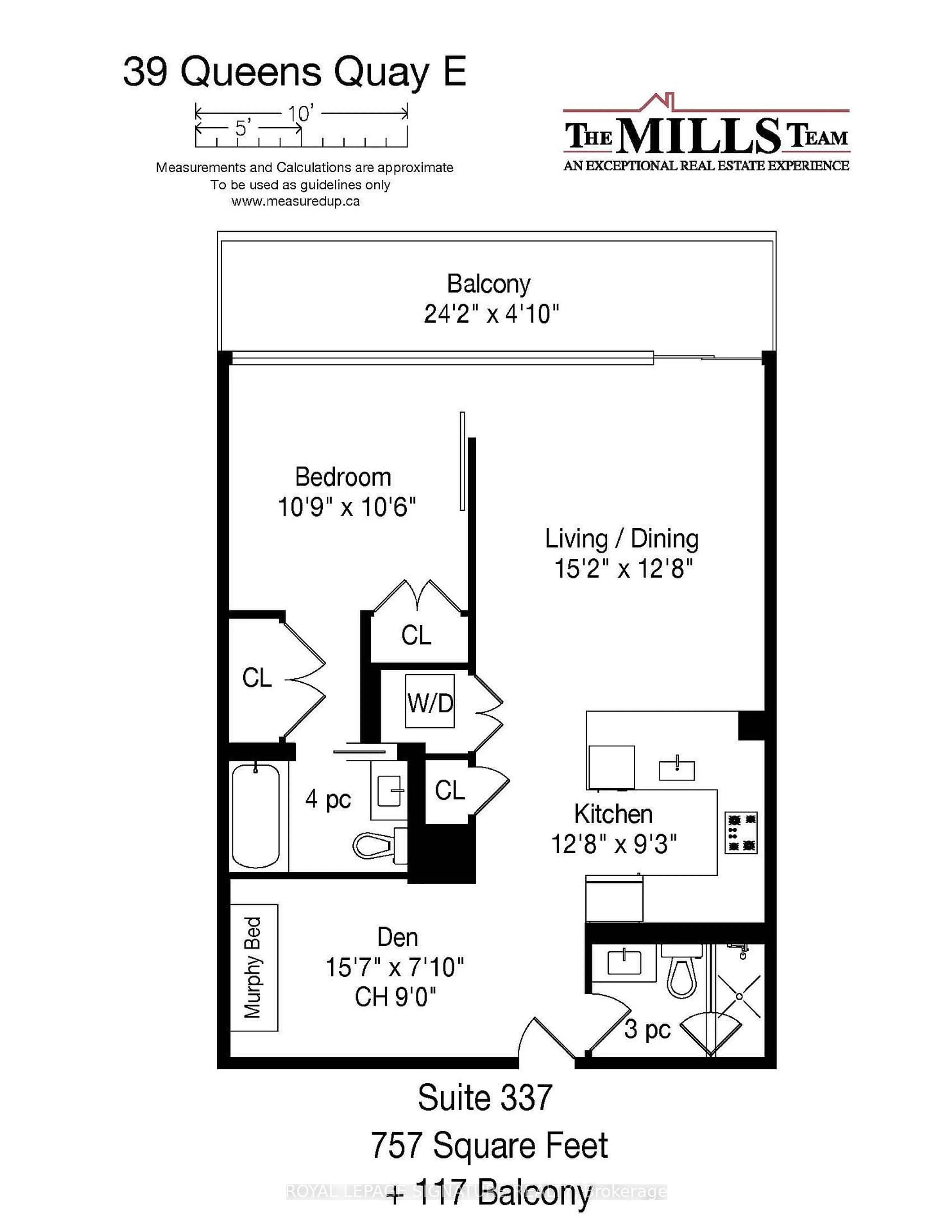 Floor plan for 39 Queens Quay #337, Toronto Ontario M5E 0A5