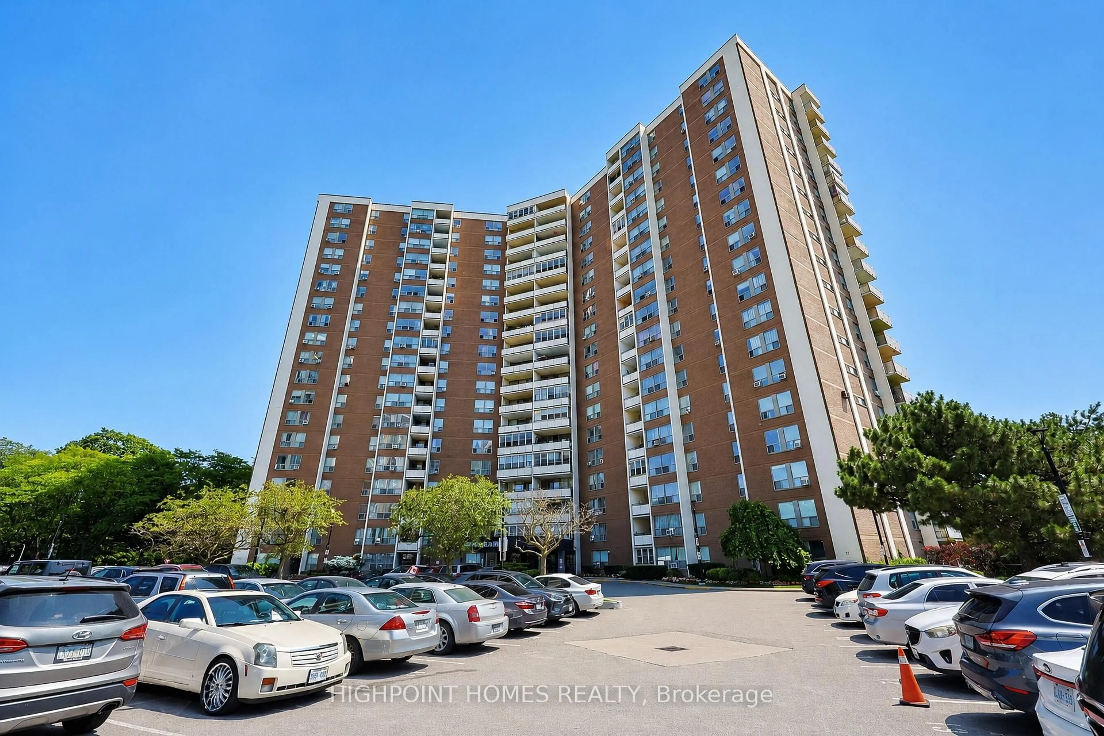 A pic from outside/outdoor area/front of a property/back of a property/a pic from drone, city buildings view from balcony for 60 Pavane Link Way #301, Toronto Ontario M3C 1A1
