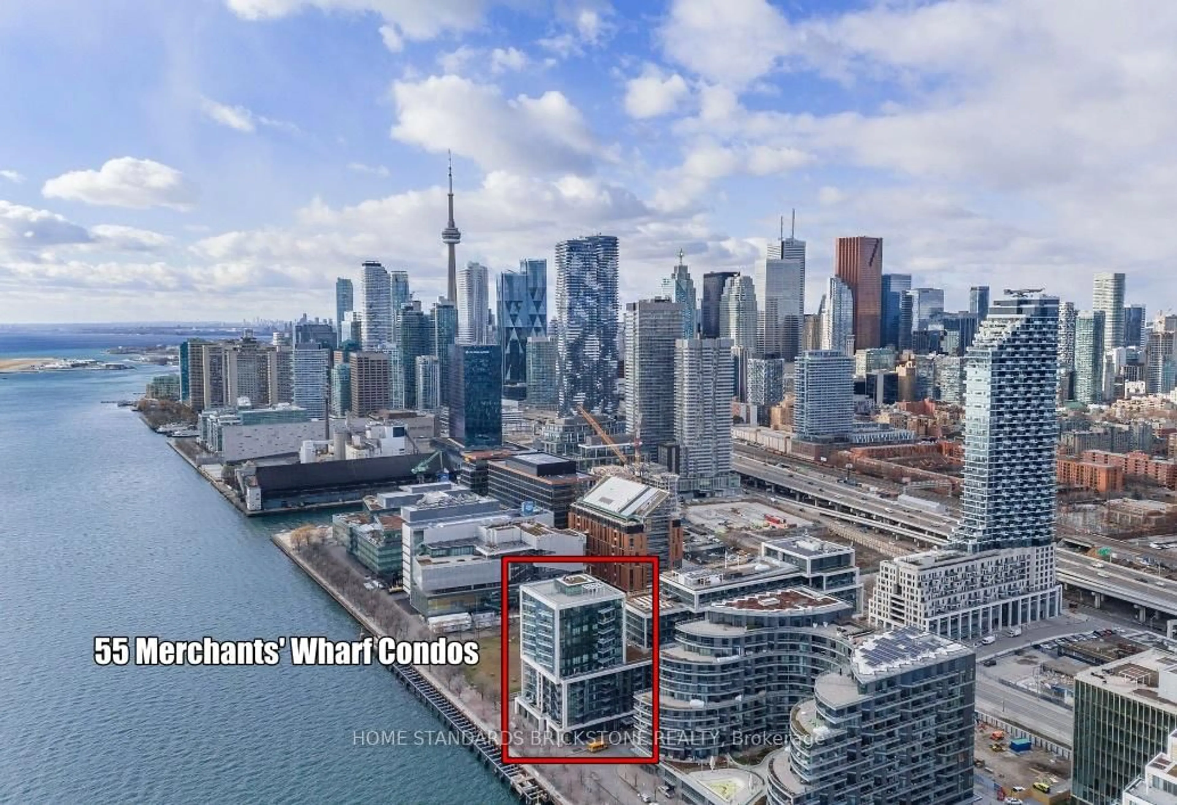 A pic from outside/outdoor area/front of a property/back of a property/a pic from drone, city buildings view from balcony for 55 Merchants' Wharf #515, Toronto Ontario M5A 0P2