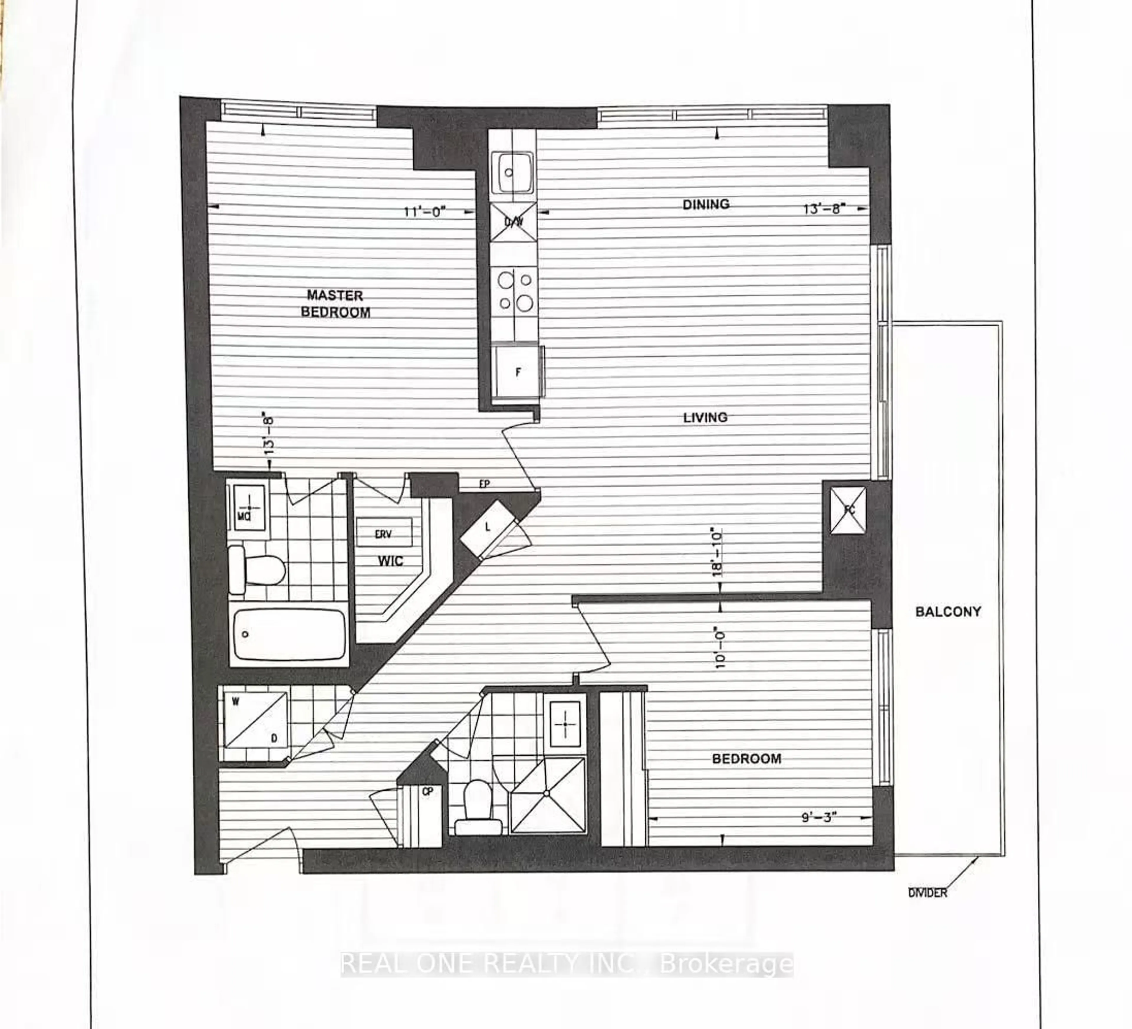 Floor plan for 101 Erskine Ave #0915, Toronto Ontario M4P 1Y5