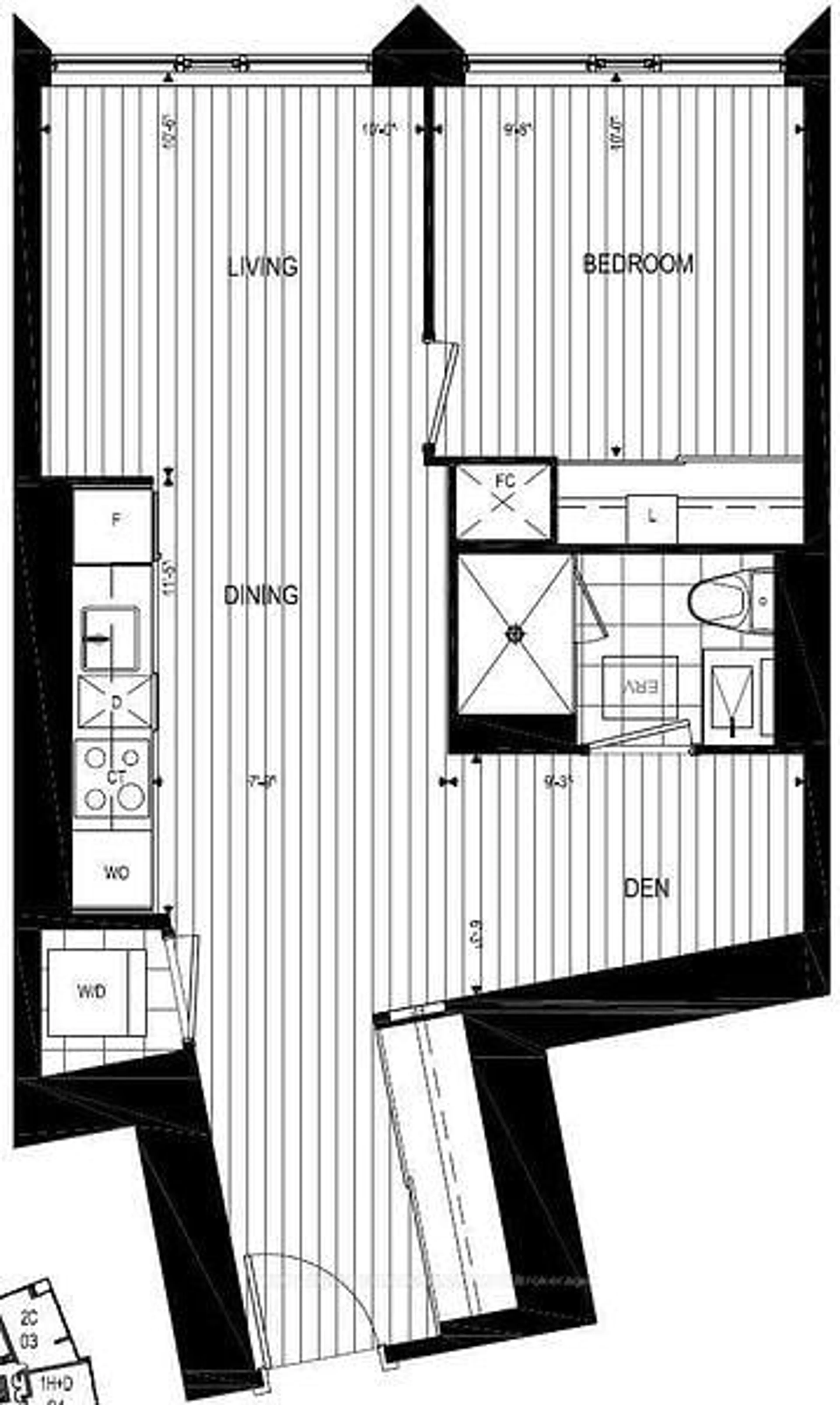 Floor plan for 10 York St #2607, Toronto Ontario M5J 2Z2