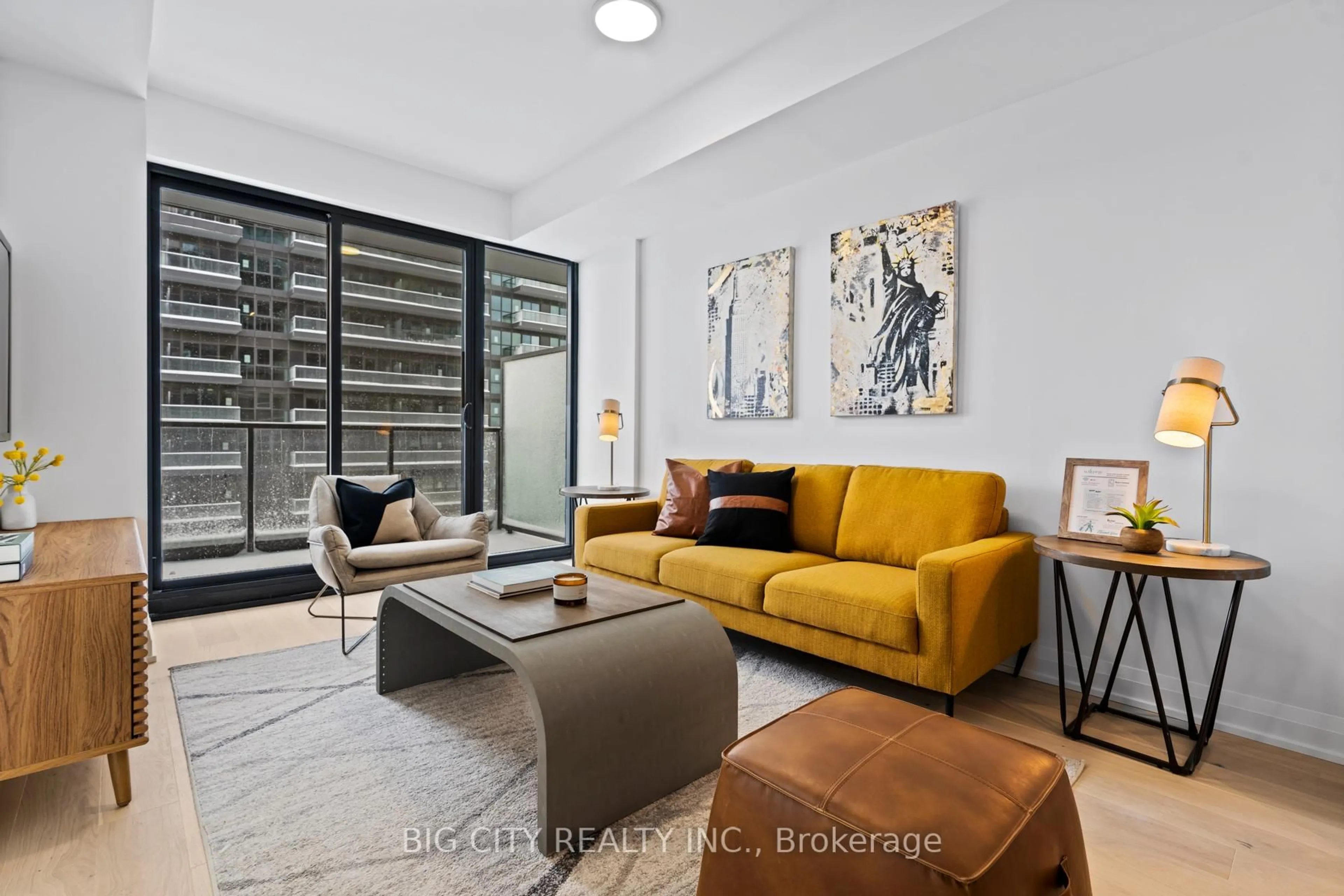 Living room with furniture, unknown for 33 Frederick Todd Way #908, Toronto Ontario M4G 0C9