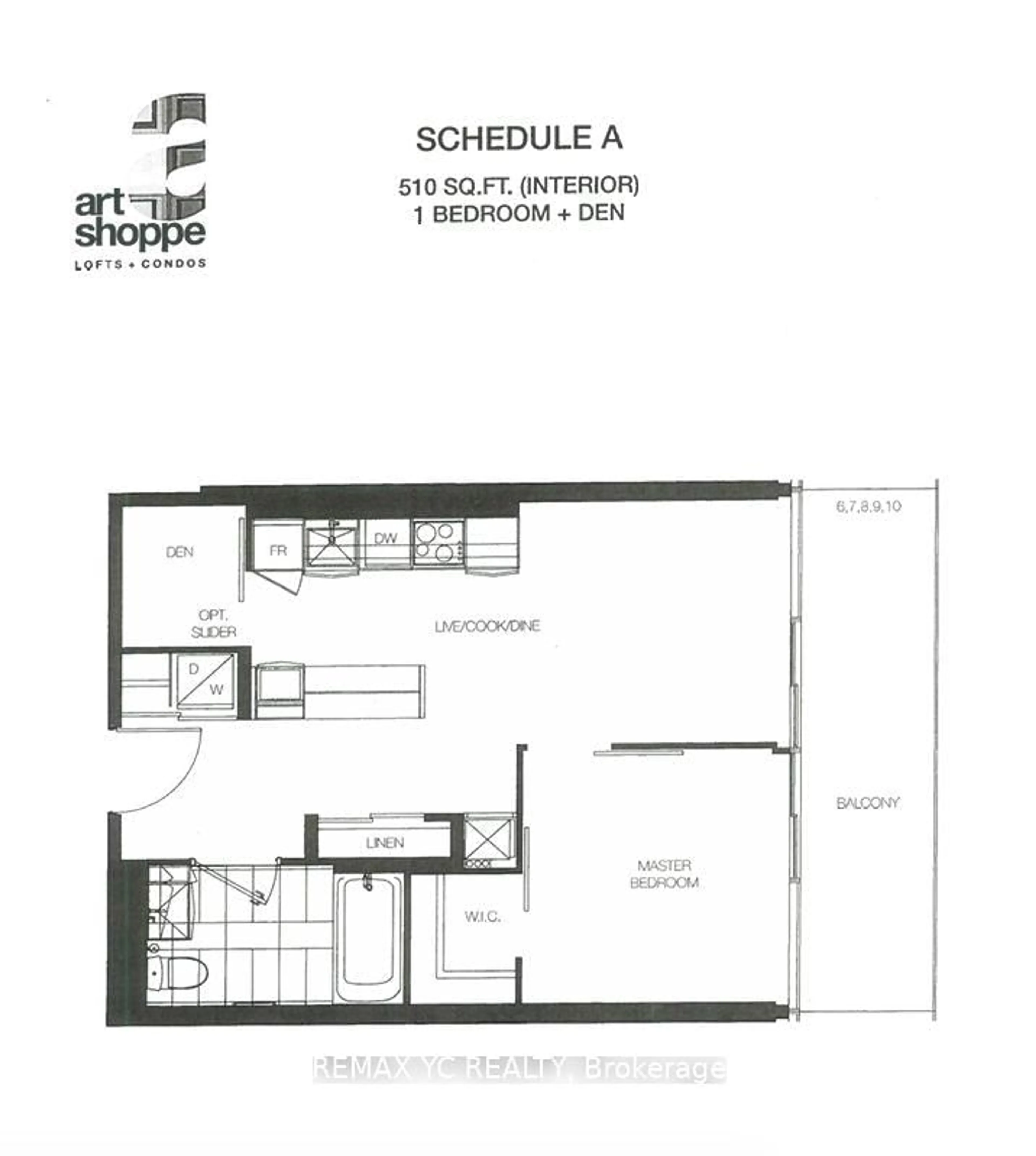 Floor plan for 8 Hillsdale Ave #1540, Toronto Ontario M4S 1T5