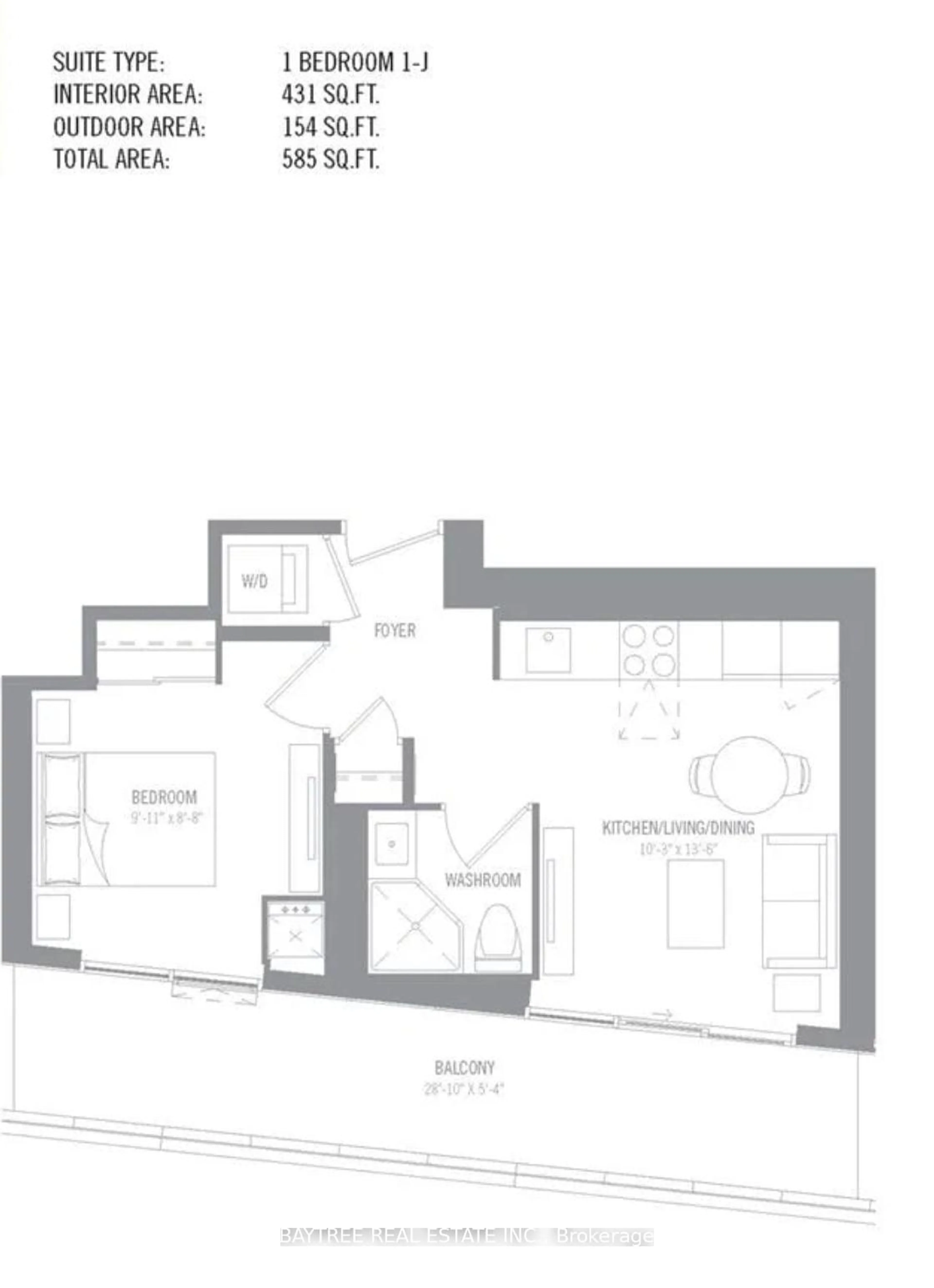 Floor plan for 2221 Yonge St #3807, Toronto Ontario M4S 2B5