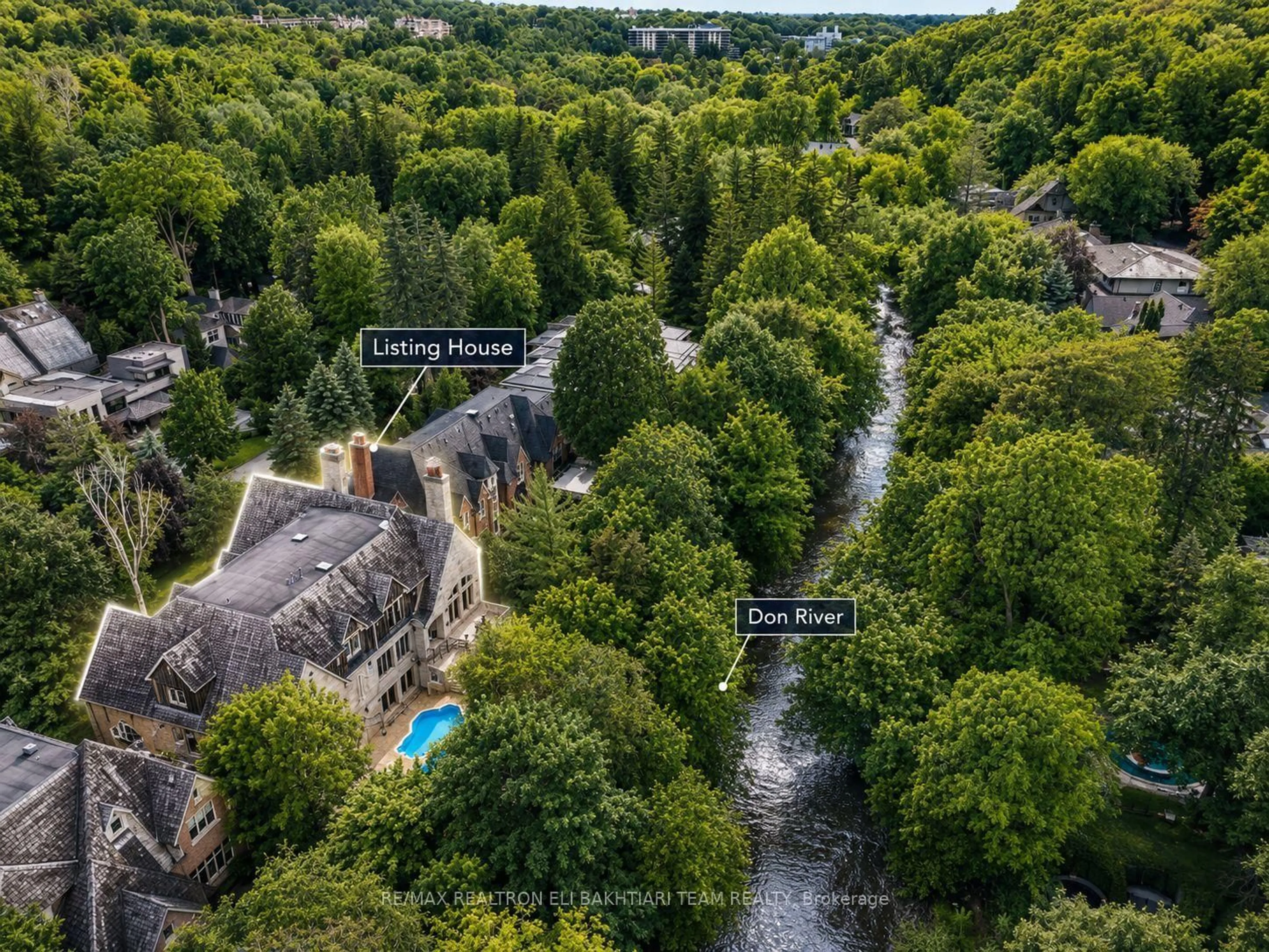 A pic from outside/outdoor area/front of a property/back of a property/a pic from drone, forest/trees view for 14 St Margarets Dr, Toronto Ontario M4N 3E5