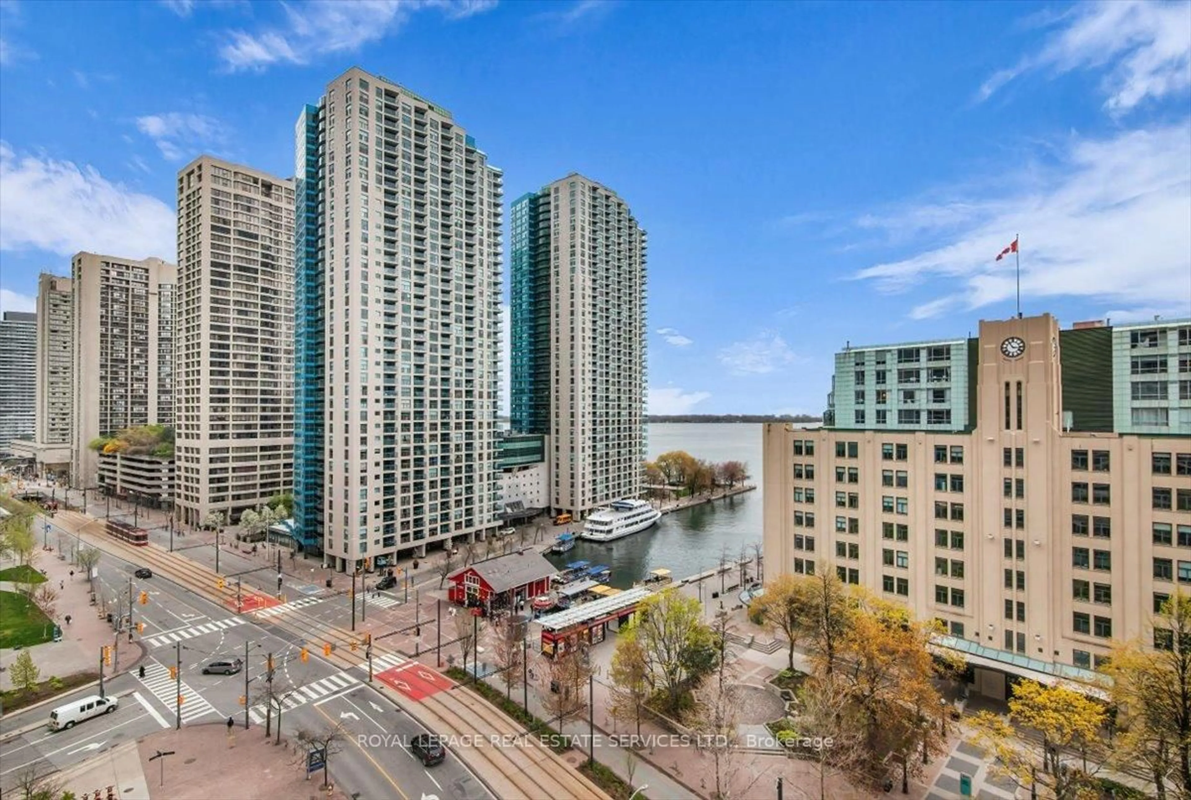 Patio, city buildings view from balcony for 208 Queens Quay #1104, Toronto Ontario M5J 2Y5