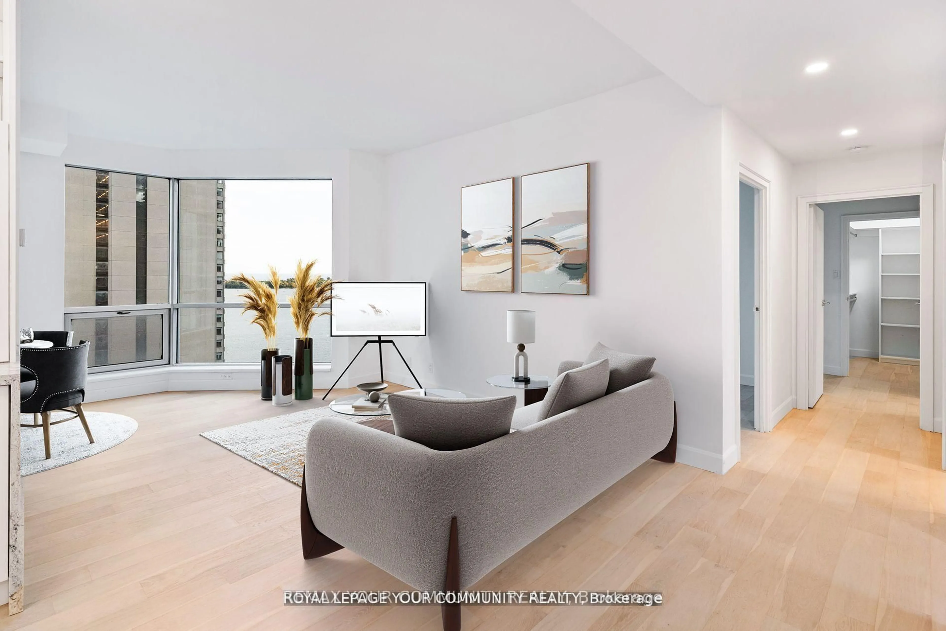 Living room with furniture, unknown for 10 Queens Quay #2402, Toronto Ontario M5J 2R9