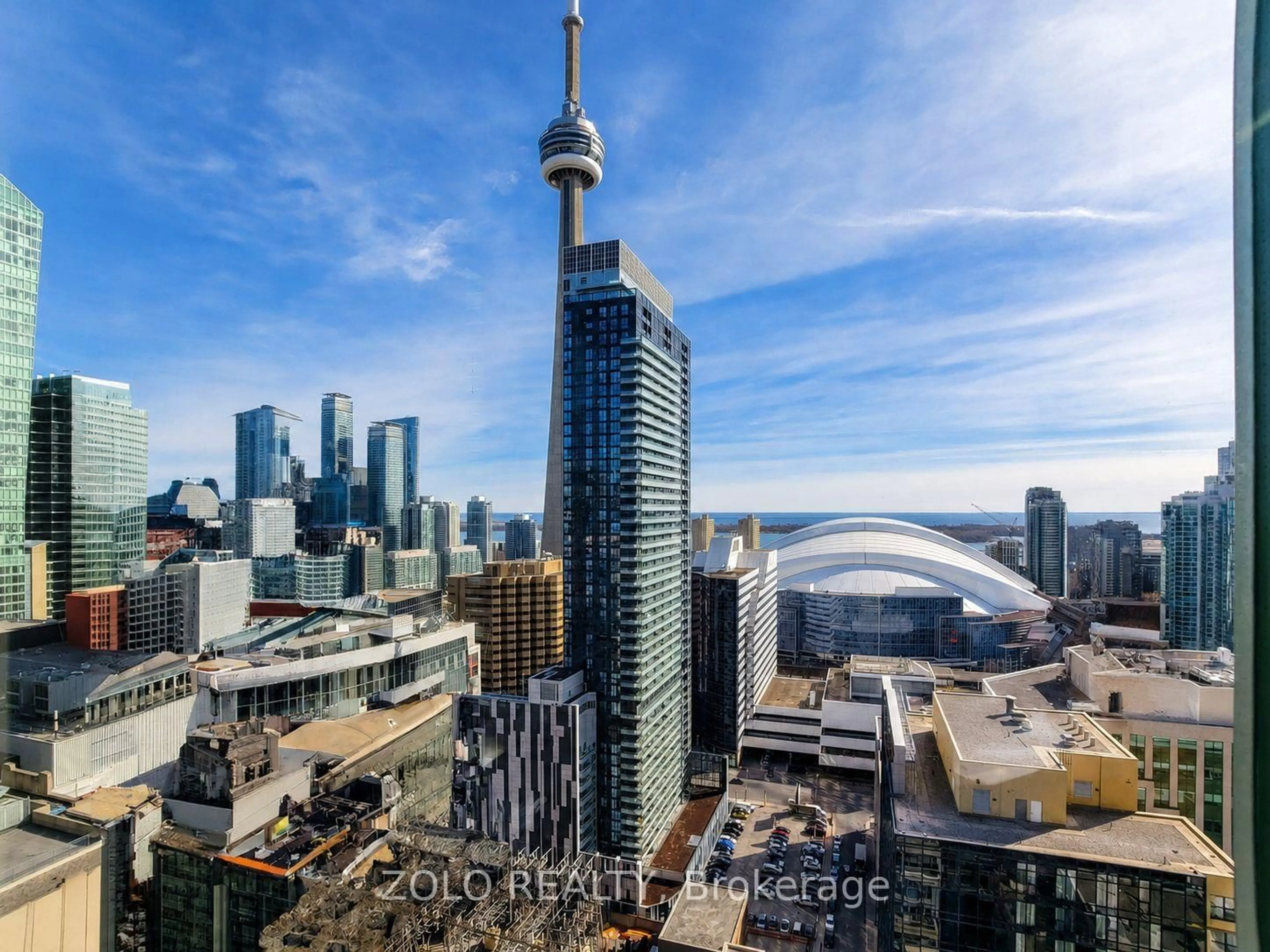 A pic from outside/outdoor area/front of a property/back of a property/a pic from drone, city buildings view from balcony for 35 Mercer St #2616, Toronto Ontario M5V 1H2