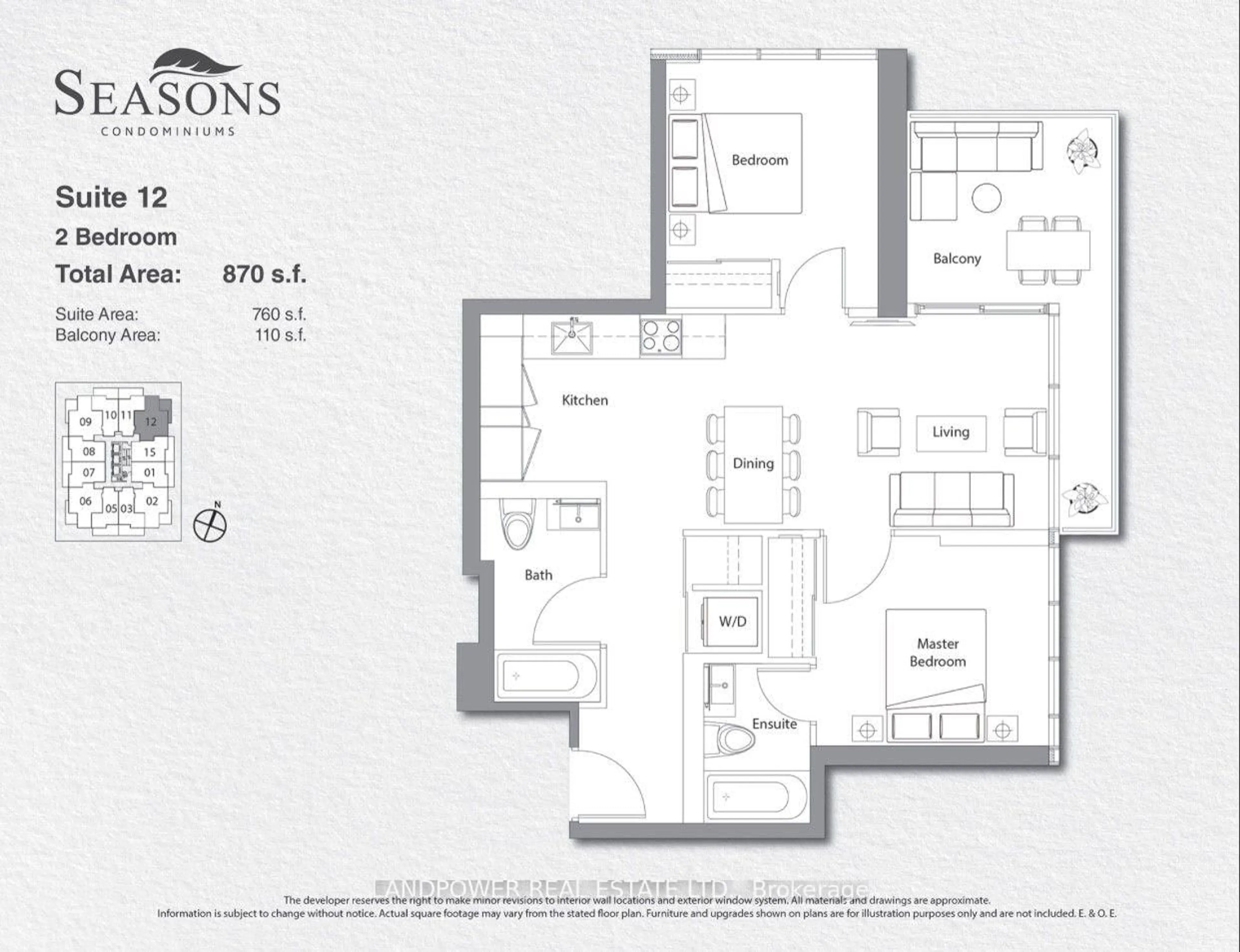 Floor plan for 95 Mcmahon Dr #2712, Toronto Ontario M2K 0H2