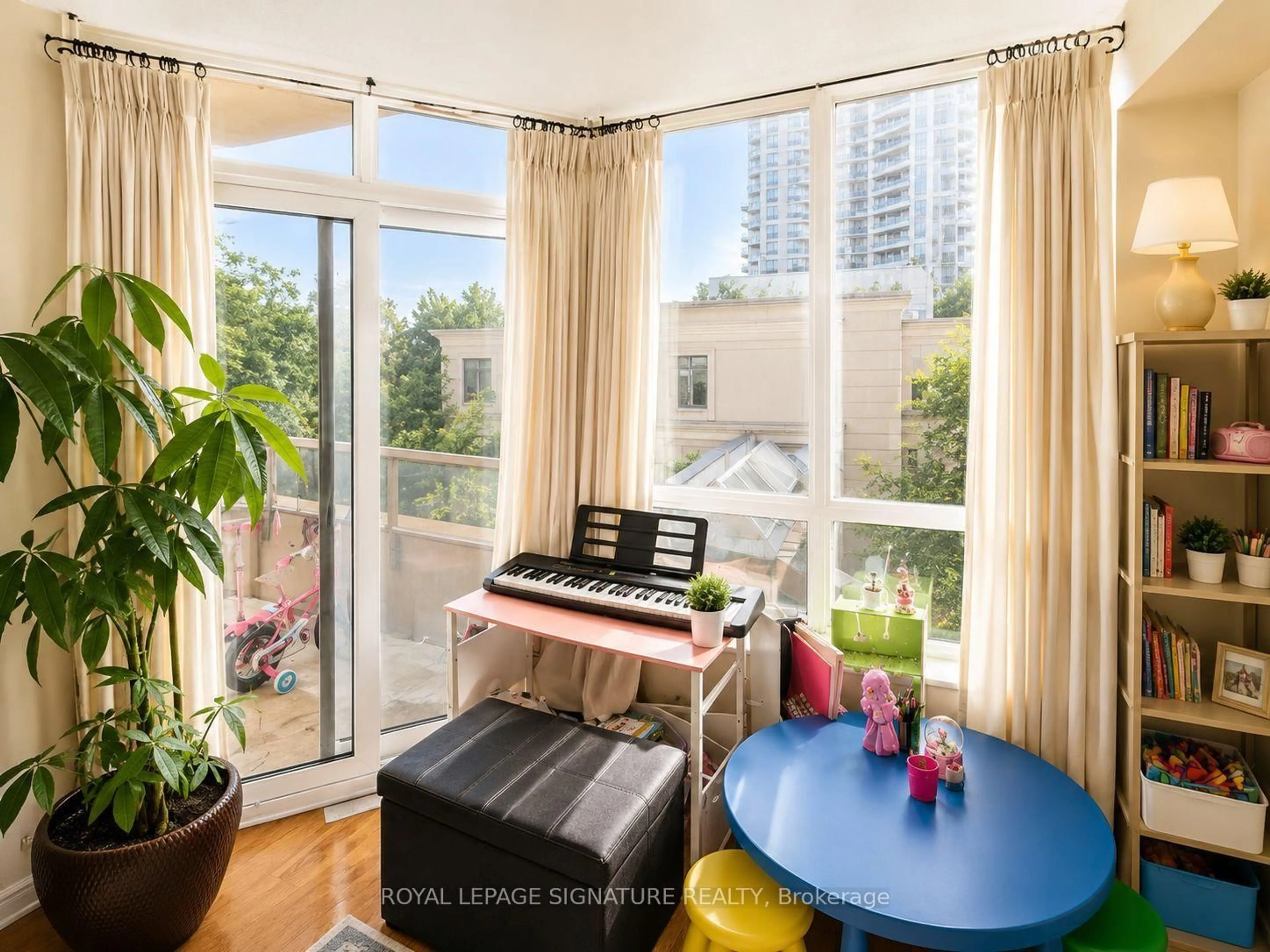 Balcony in the apartment, city buildings view from balcony for 80 Harrison Garden Blvd #323, Toronto Ontario M2N 7E3