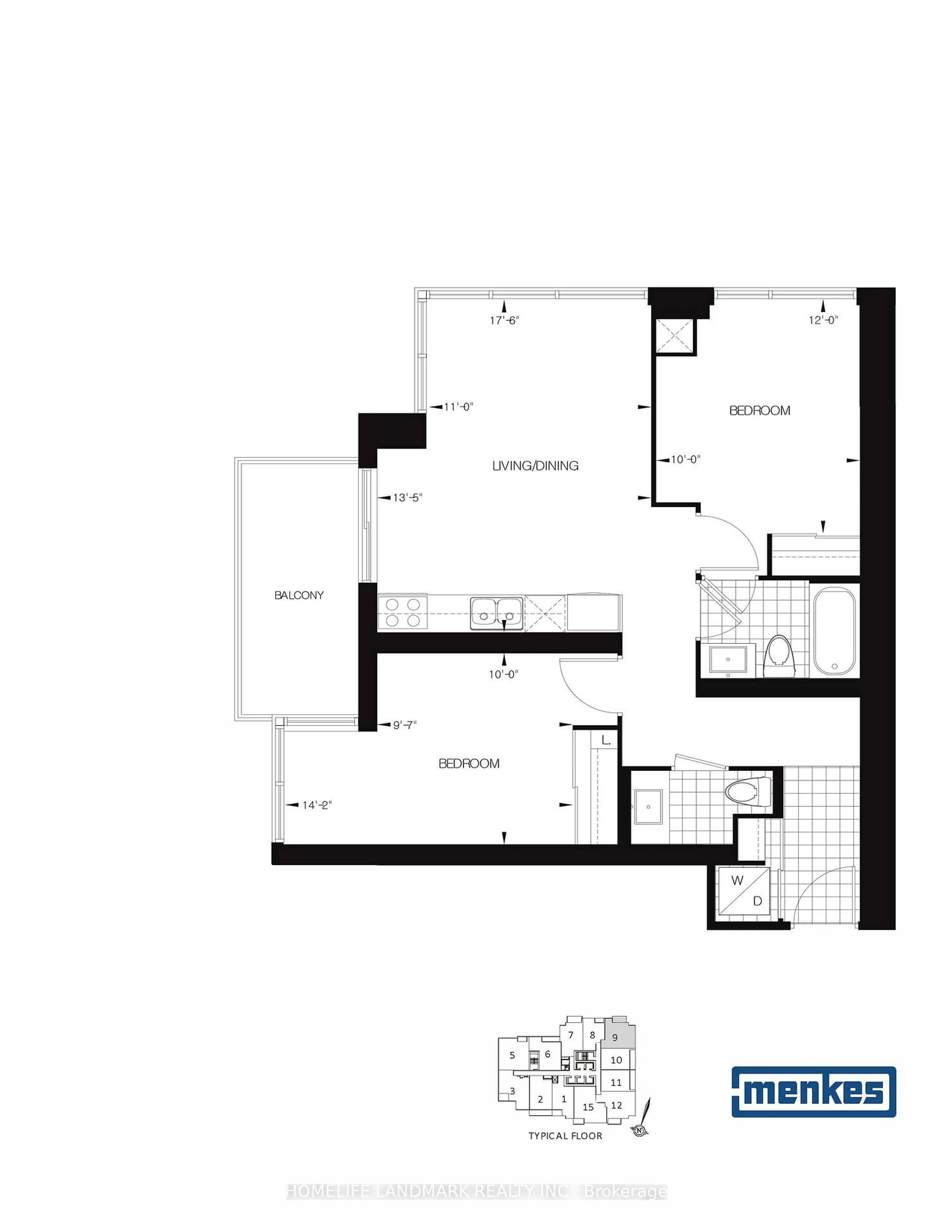 Floor plan for 5168 Yonge St #509, Toronto Ontario M2N 0G1