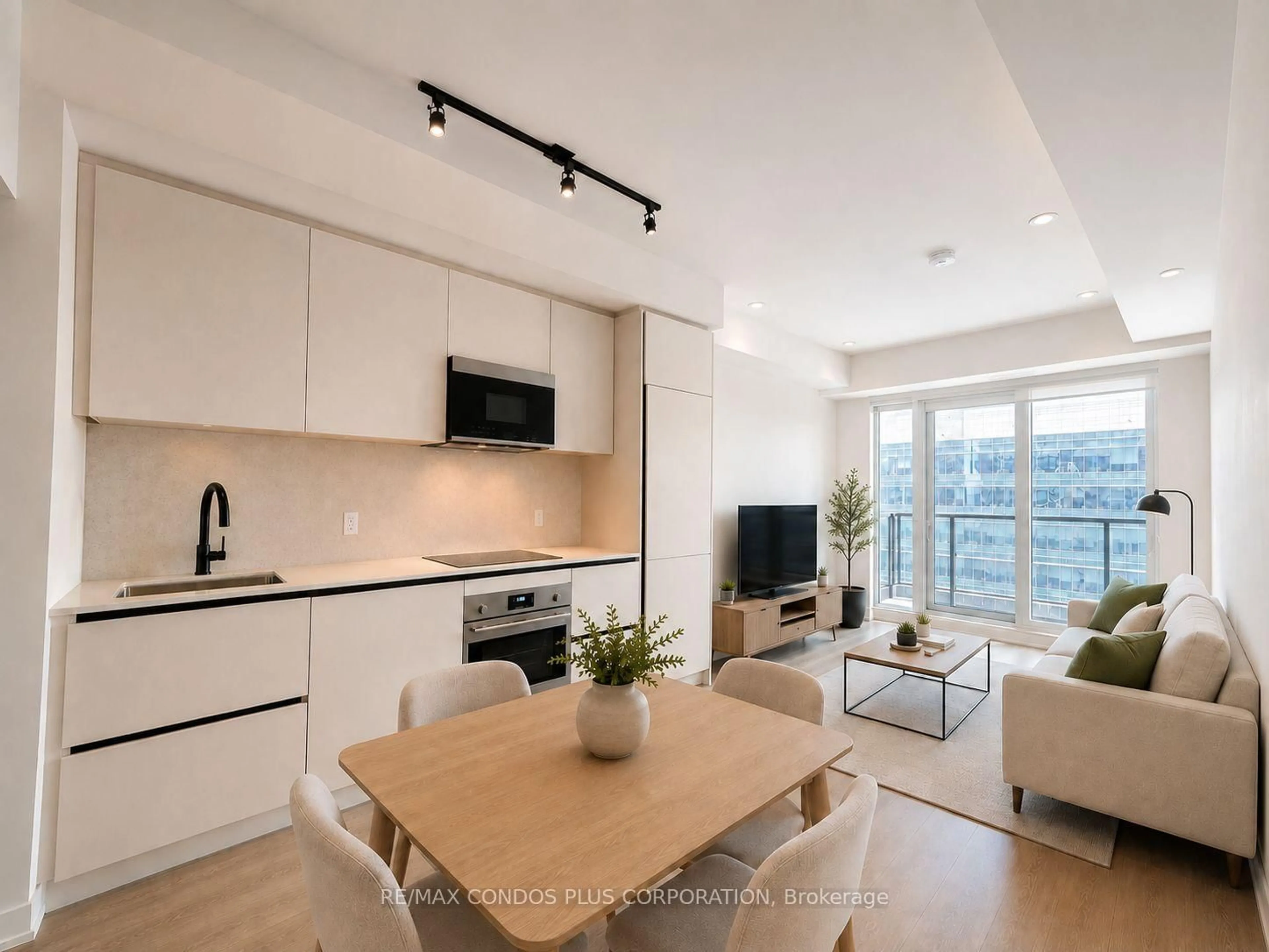 Open concept kitchen, wood/laminate floor for 108 Peter St #2101, Toronto Ontario M5V 0W2