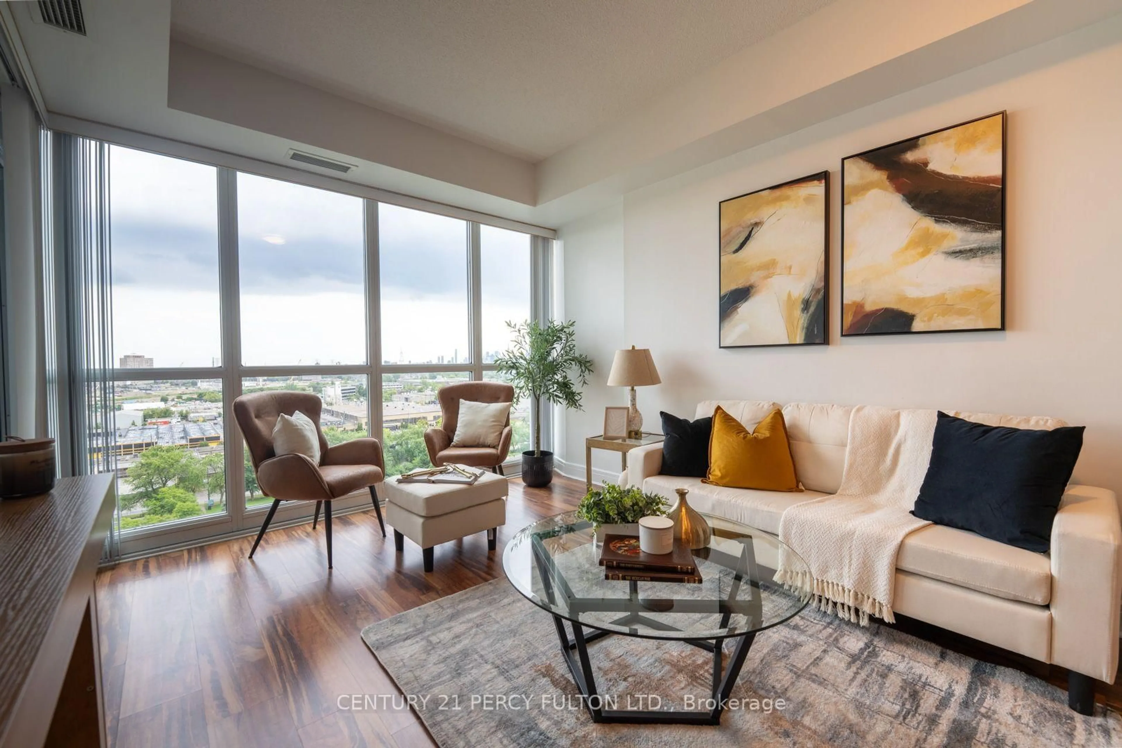 Living room with furniture, unknown for 35 Brian Peck Cres #1510, Toronto Ontario M4G 0A5