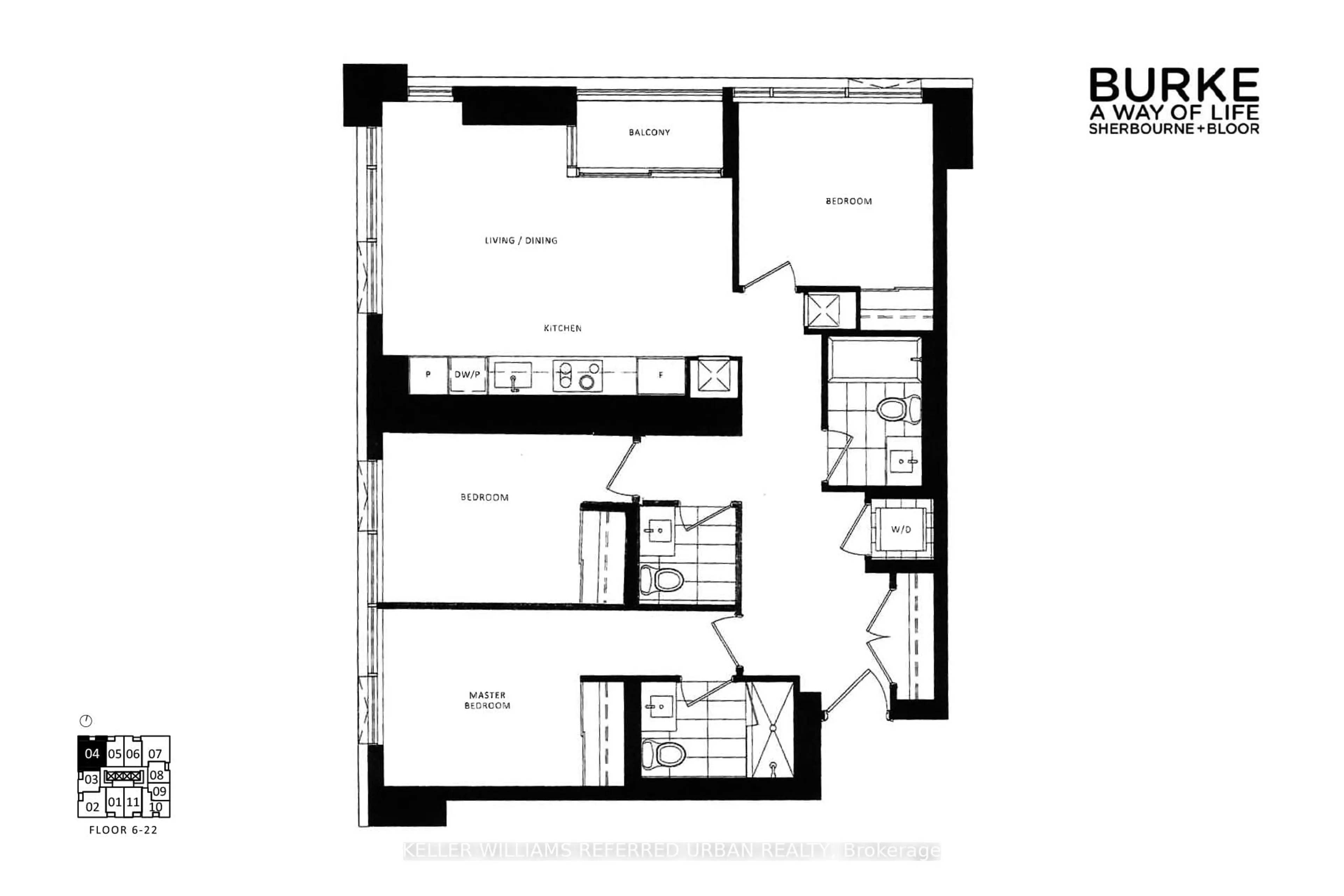 Floor plan for 609 Sherbourne St #2104, Toronto Ontario M4X 0A4