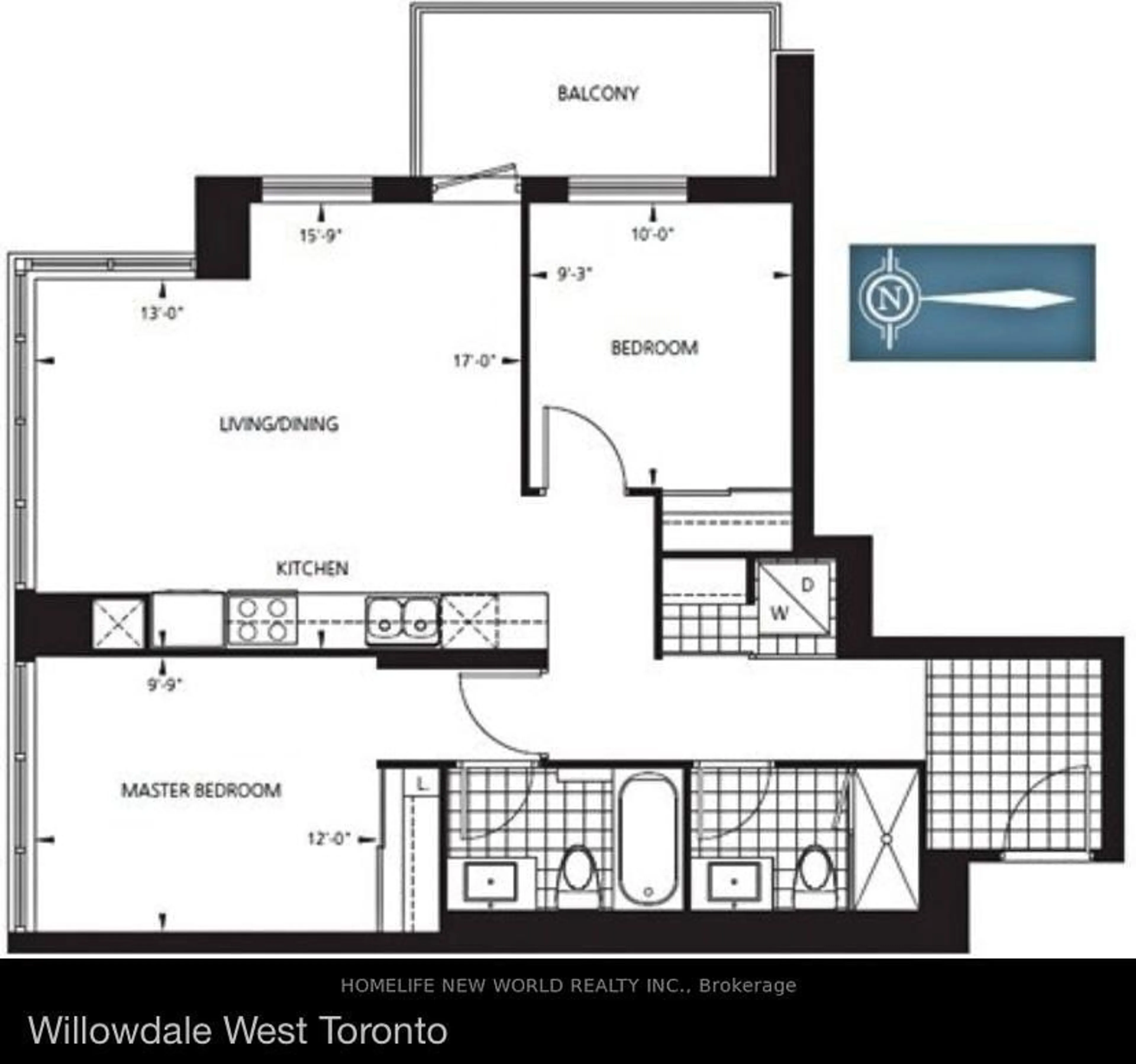 Floor plan for 5162 Yonge St #712, Toronto Ontario M2N 5P6