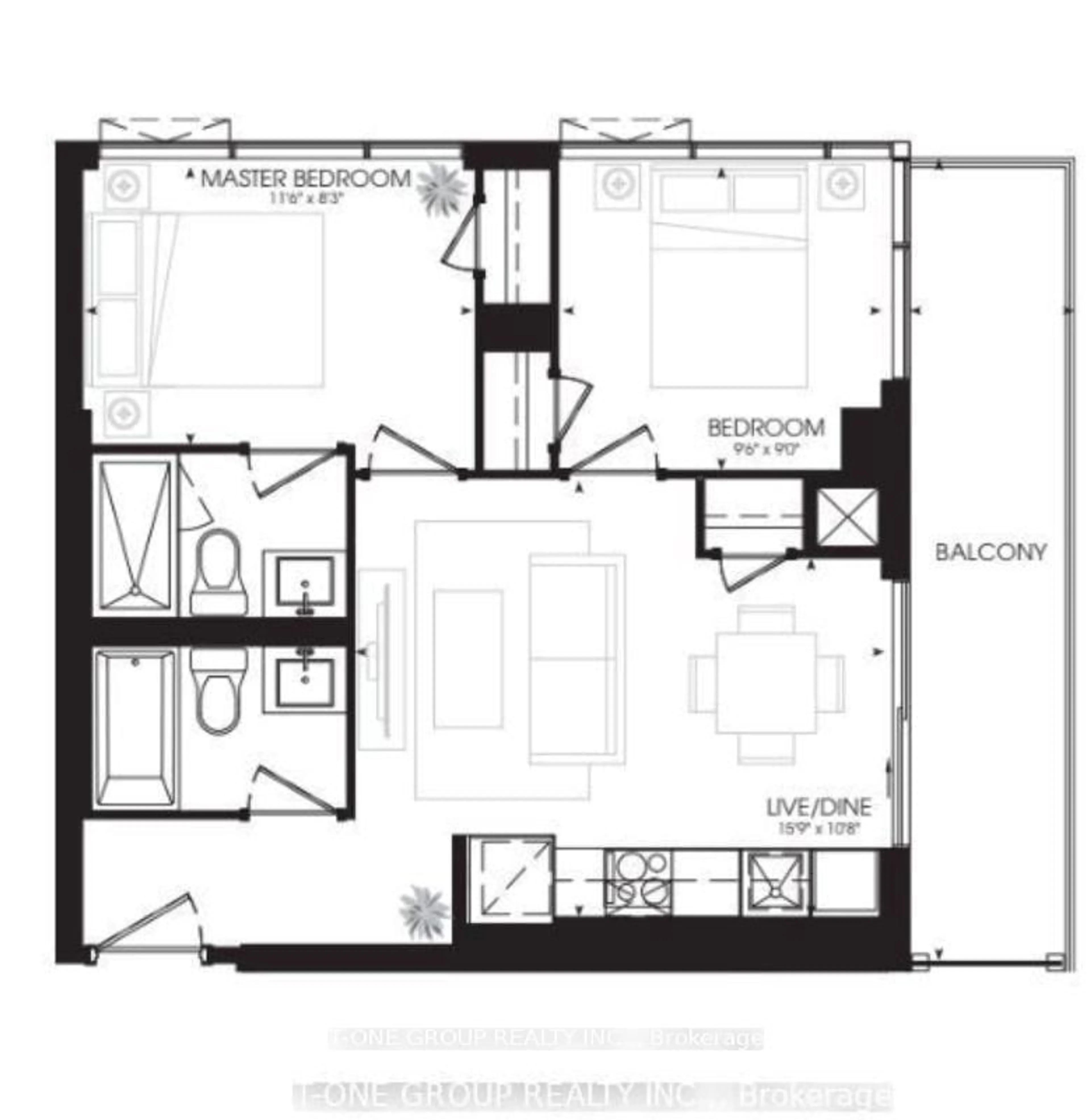 Floor plan for 280 Dundas St #1803, Toronto Ontario M5T 0E3