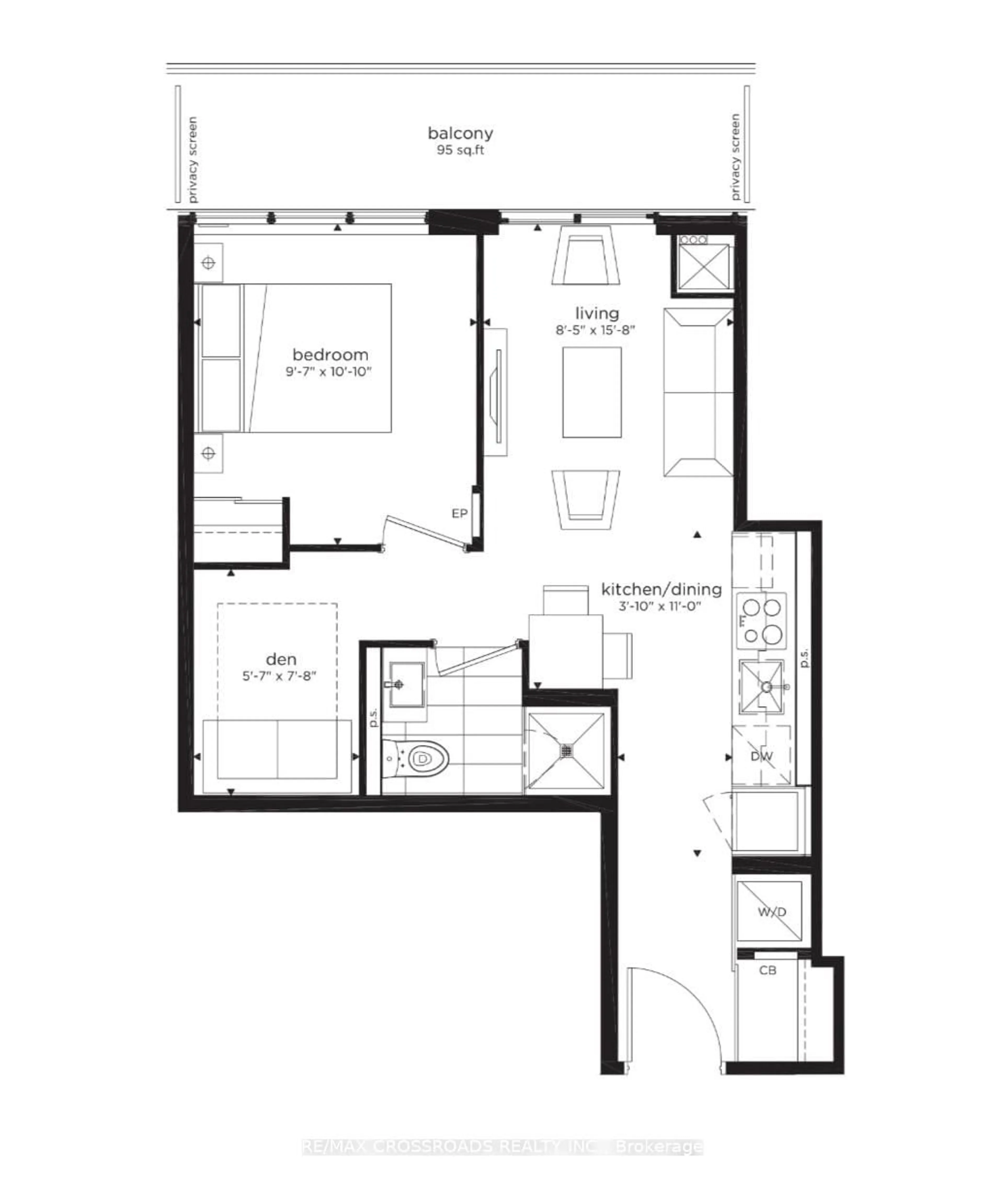 Floor plan for 195 Redpath Ave #2301, Toronto Ontario M4P 0E4