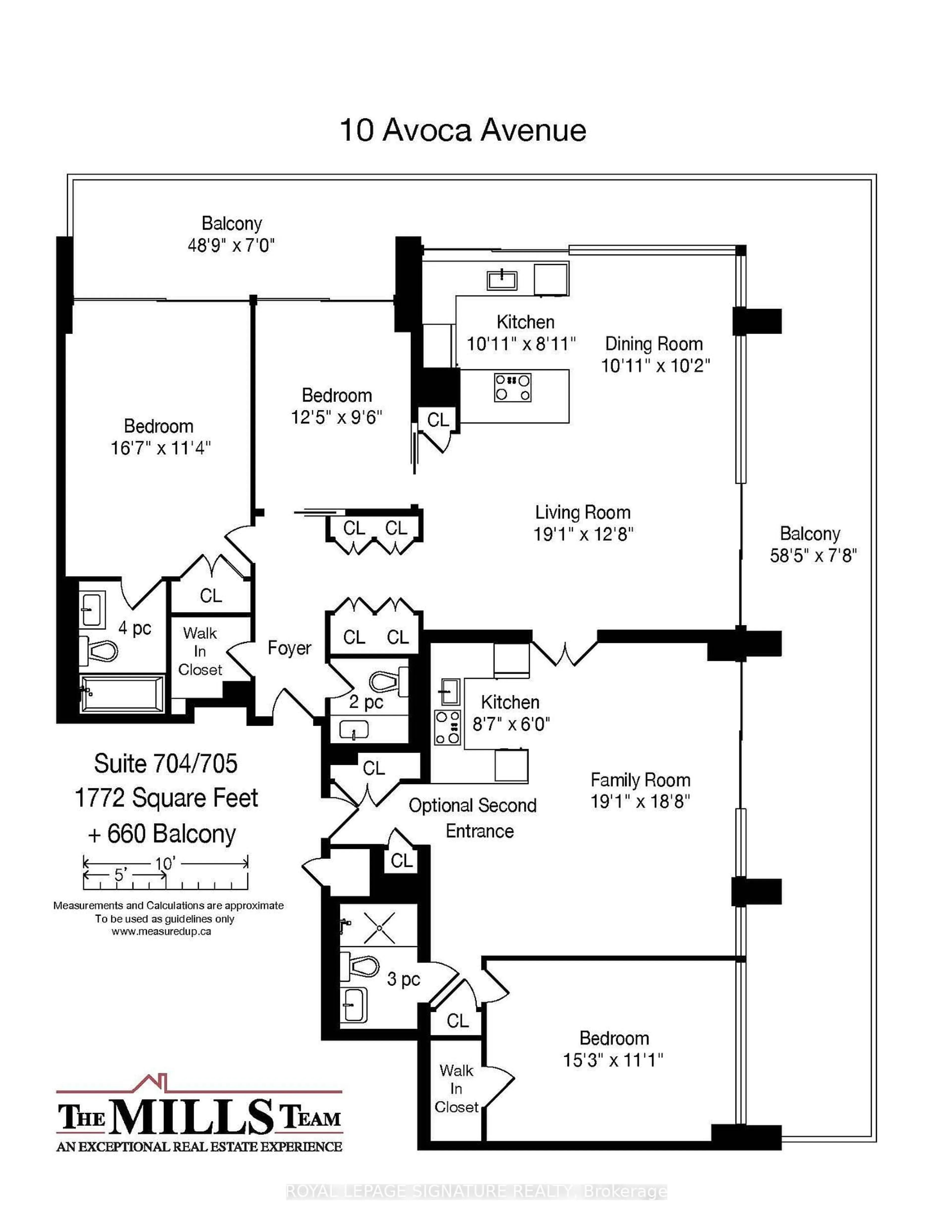 Floor plan for 10 Avoca Ave #704/705, Toronto Ontario M4T 2B7