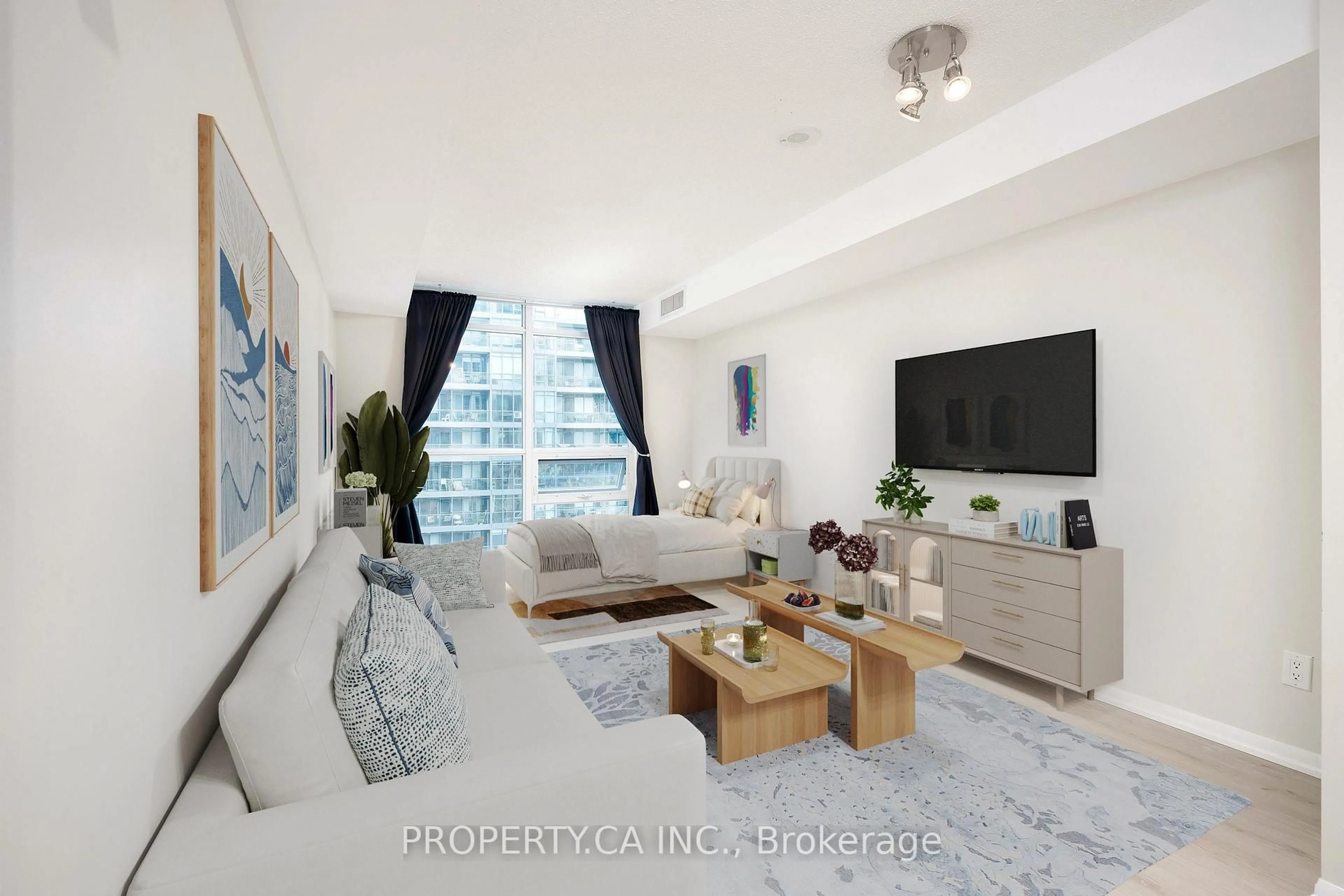 Living room with furniture, unknown for 219 Fort York Blvd #622, Toronto Ontario M5V 1B1