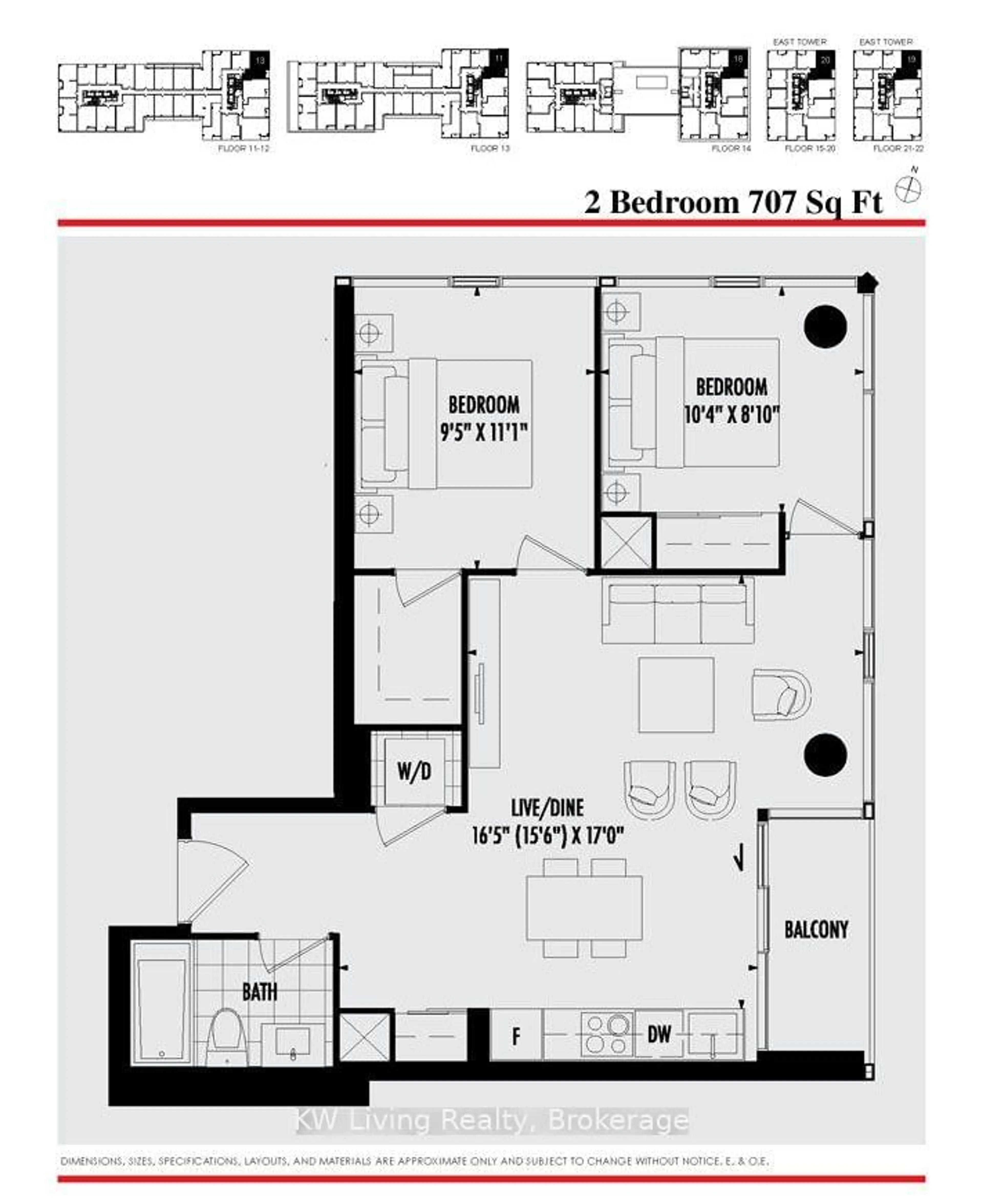 Floor plan for 158 Front St #1920, Toronto Ontario M5A 0K9