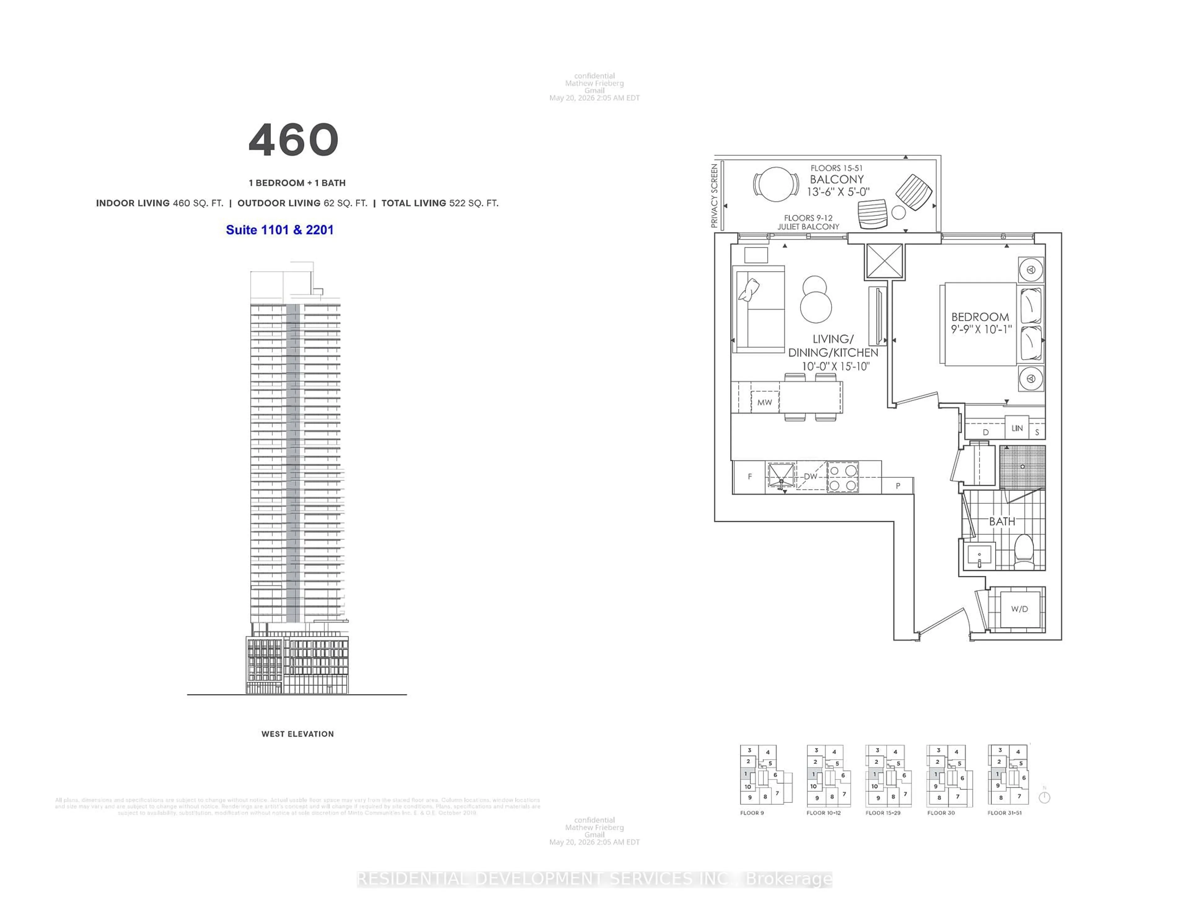 Floor plan for 89 Church St #1101, Toronto Ontario M5C 0B7