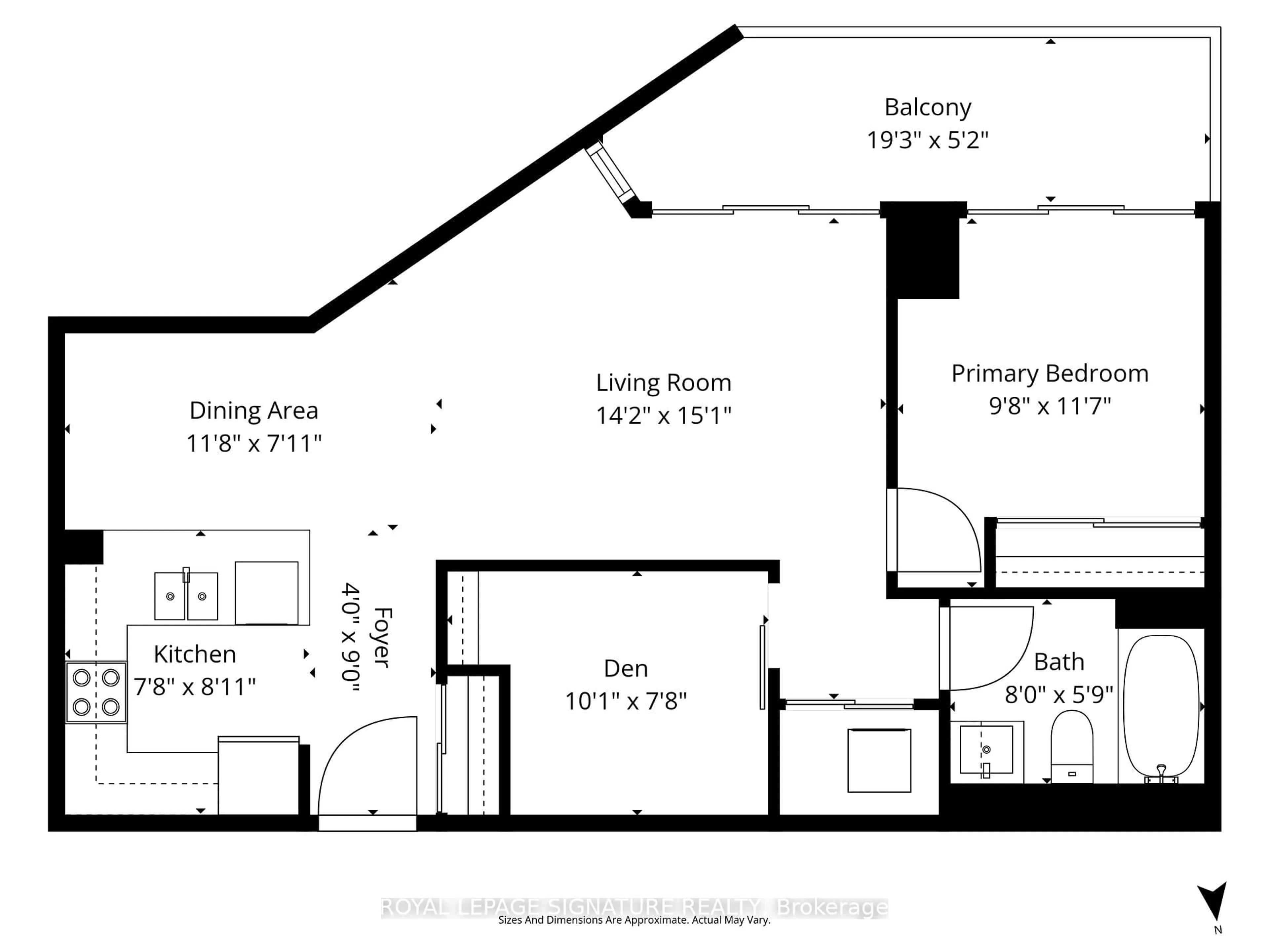 Floor plan for 19 Grand Trunk Cres #801, Toronto Ontario M5J 3A3