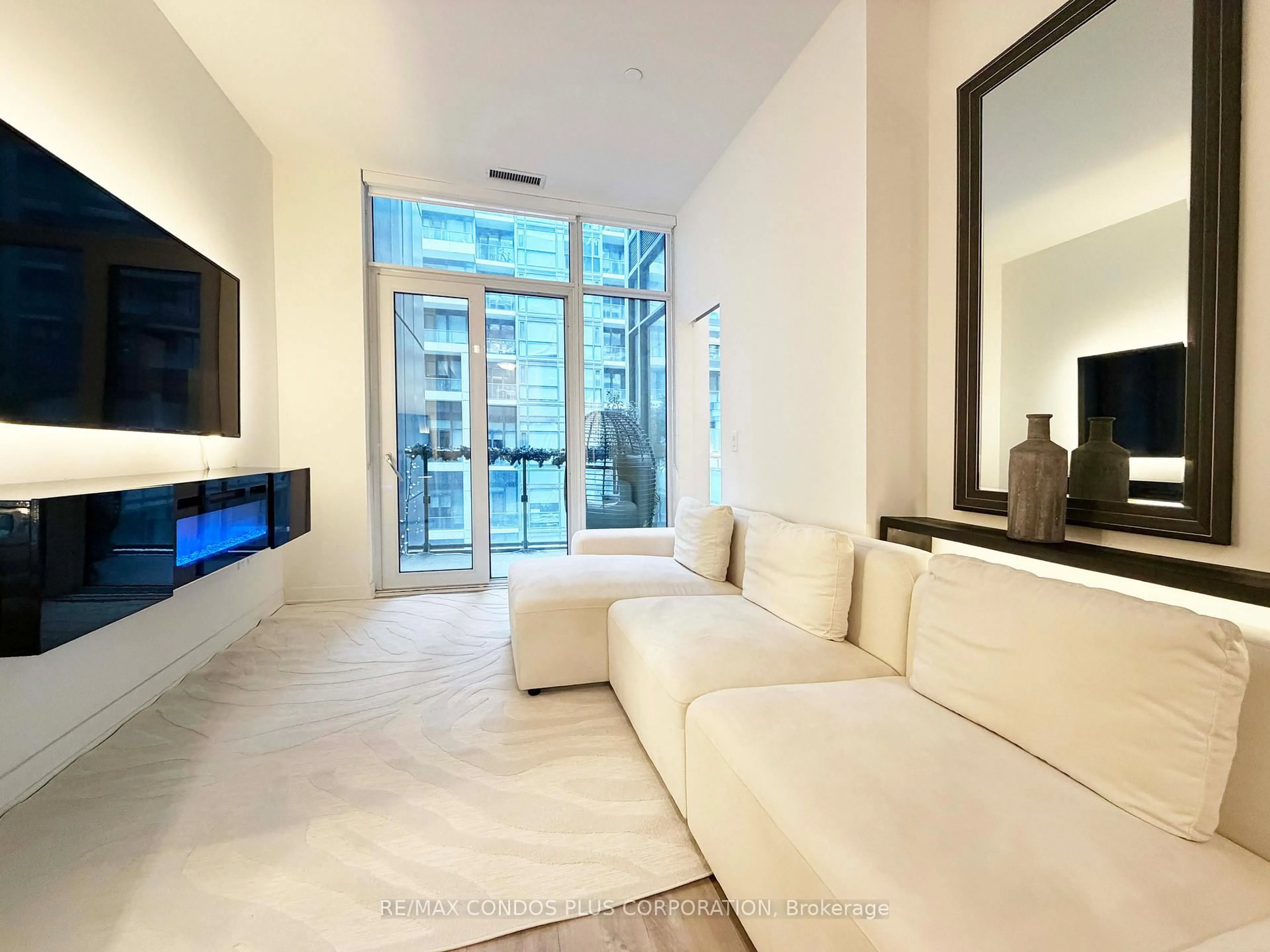 Living room with furniture, unknown for 60 Princess St #1113, Toronto Ontario M5A 2C7