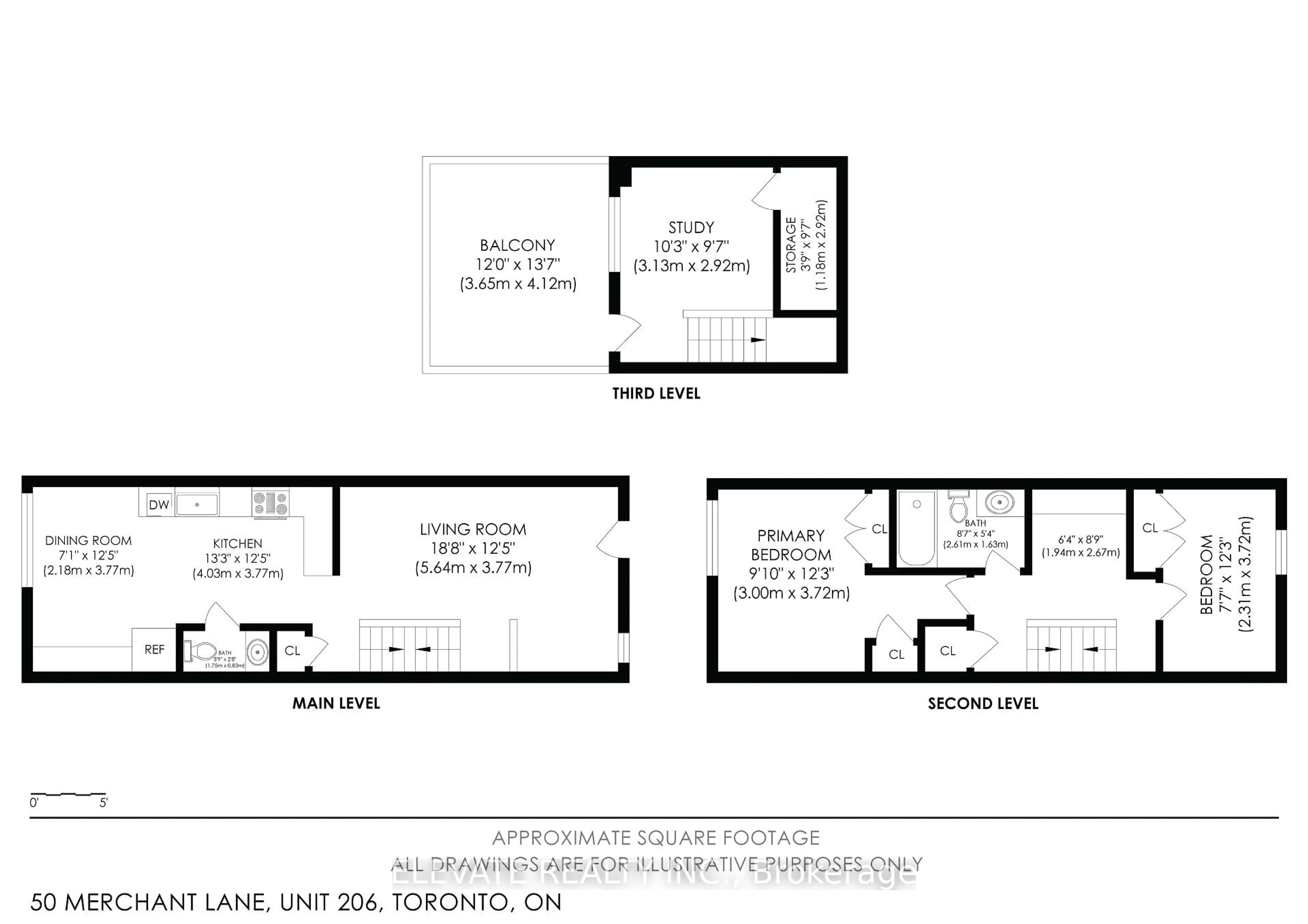 Floor plan for 50 Merchant Lane #206, Toronto Ontario M6P 4J6
