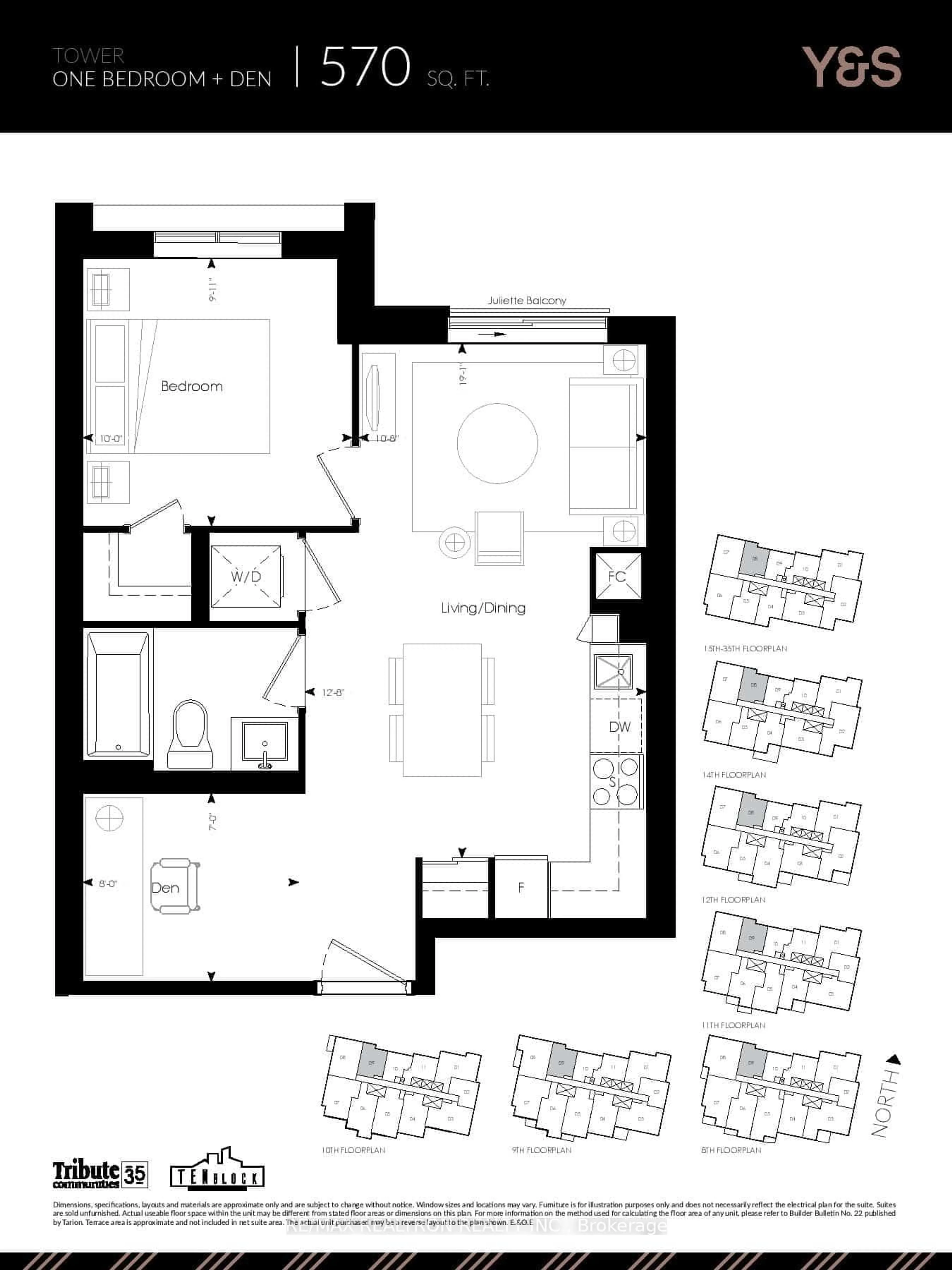 Floor plan for 20 Soudan Ave #1109, Toronto Ontario M4S 0E2