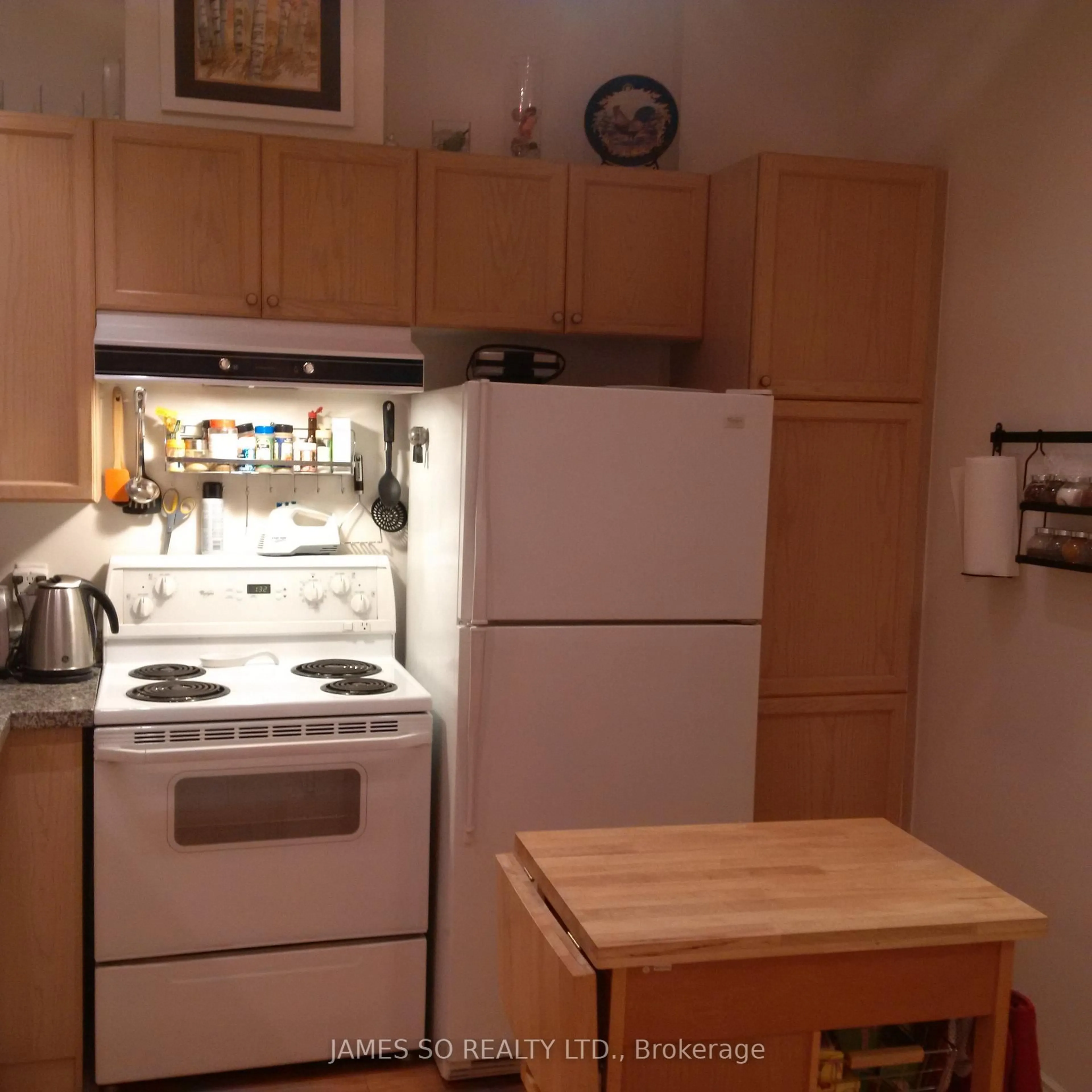 Standard kitchen, wood/laminate floor for 71 Mccaul St #113, Toronto Ontario M5T 2X1