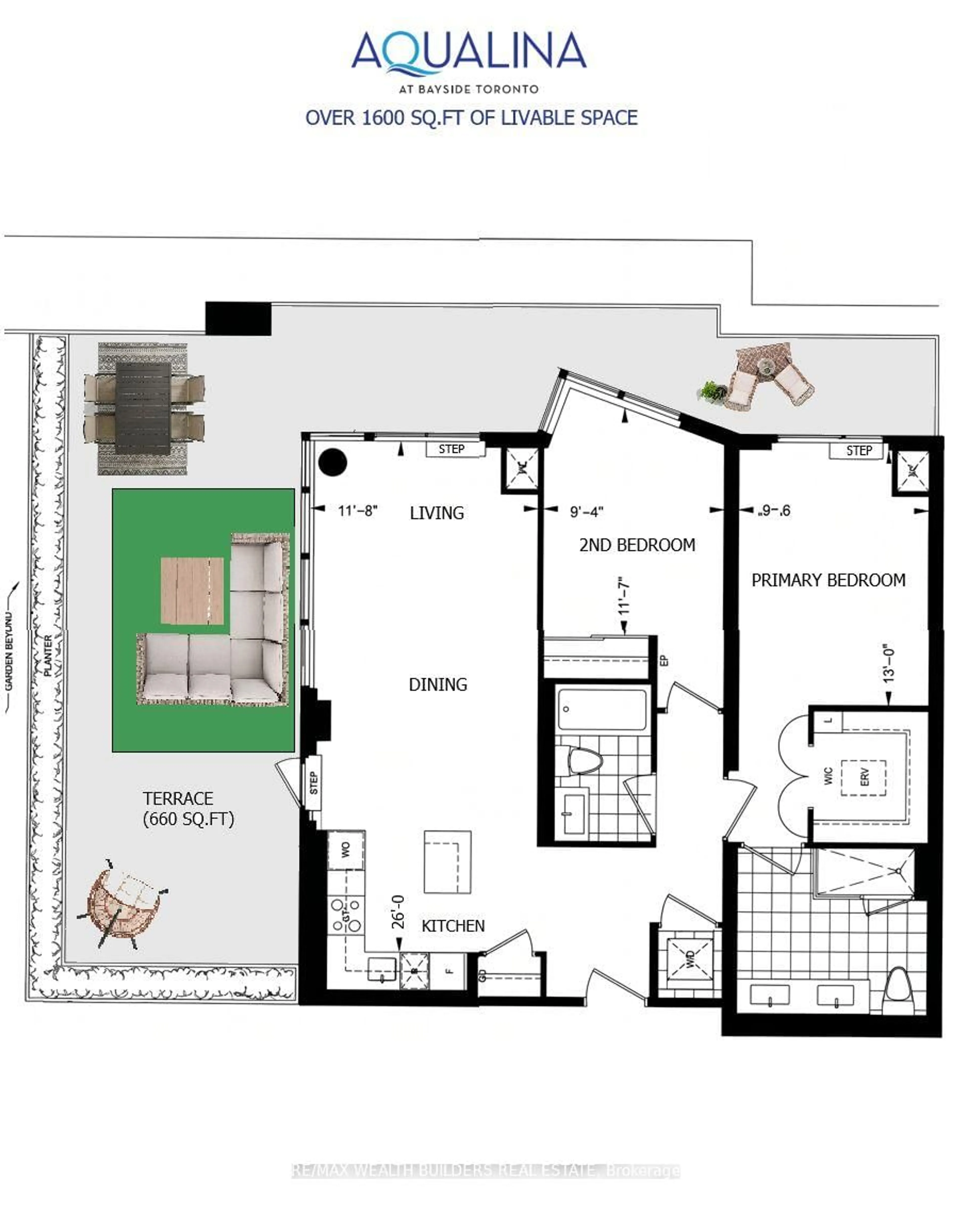 Floor plan for 15 Merchants' Wharf Way #1133, Toronto Ontario M5A 0N8