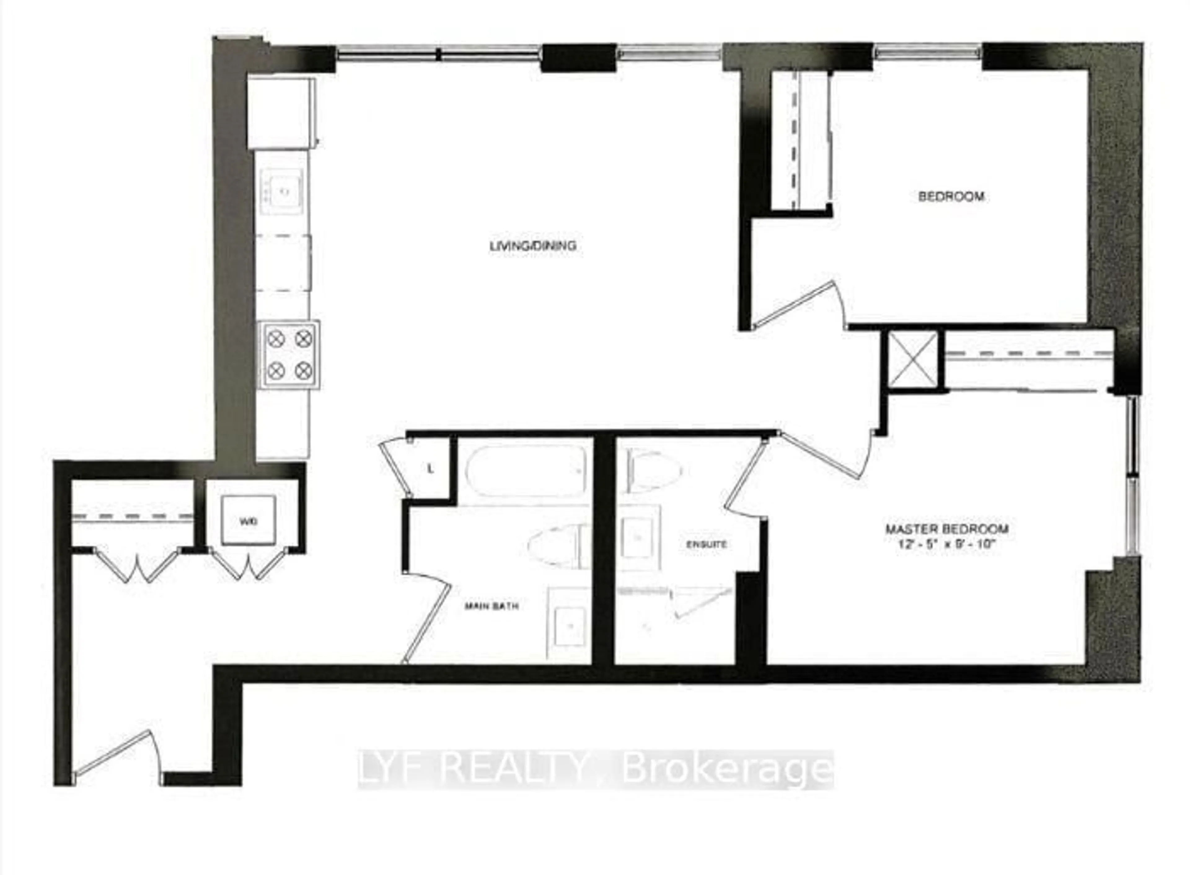 Floor plan for 357 King St #2403, Toronto Ontario M5V 0S7