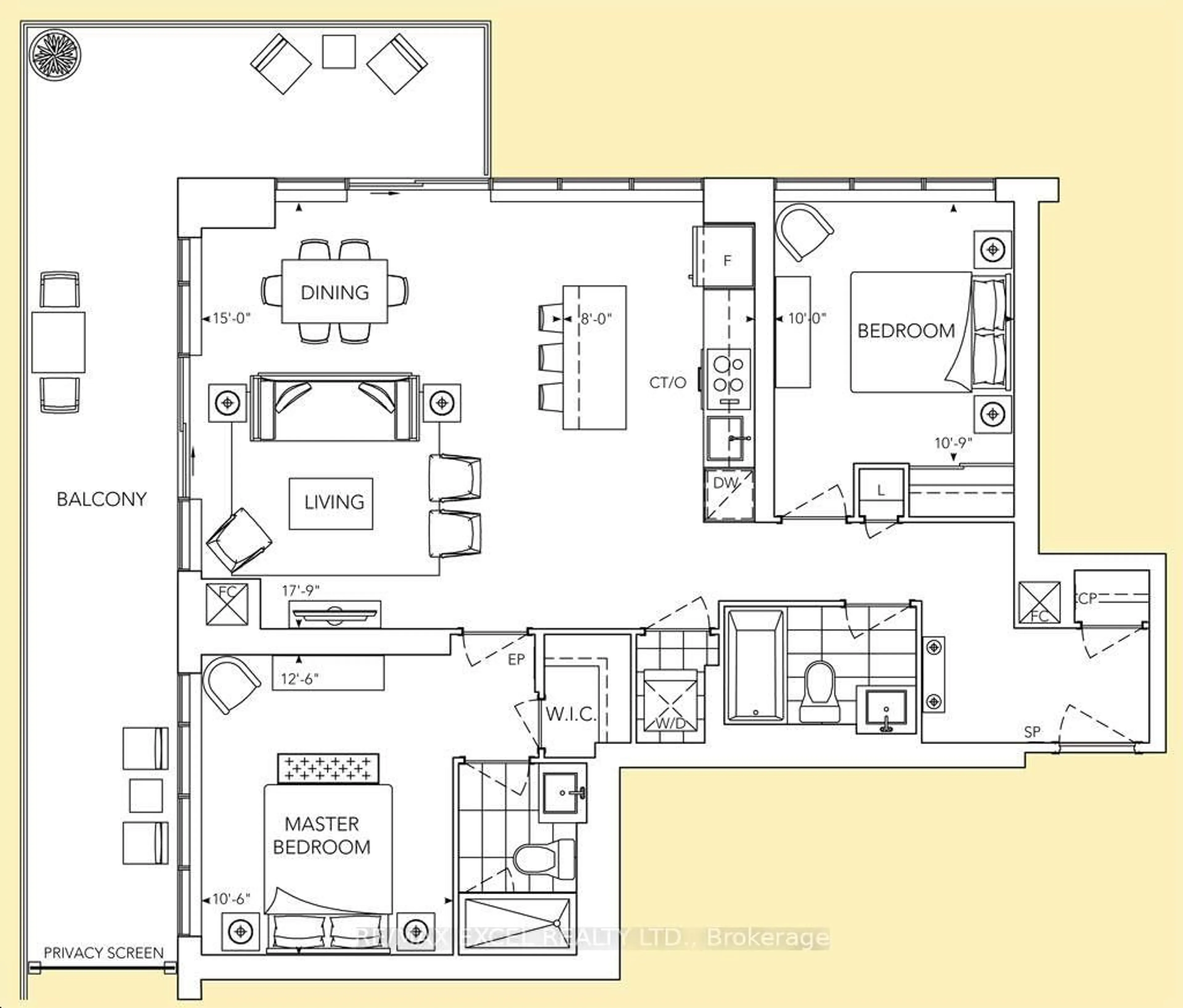 Floor plan for 20 Inn On The Park Dr #2331, Toronto Ontario M3C 0P8