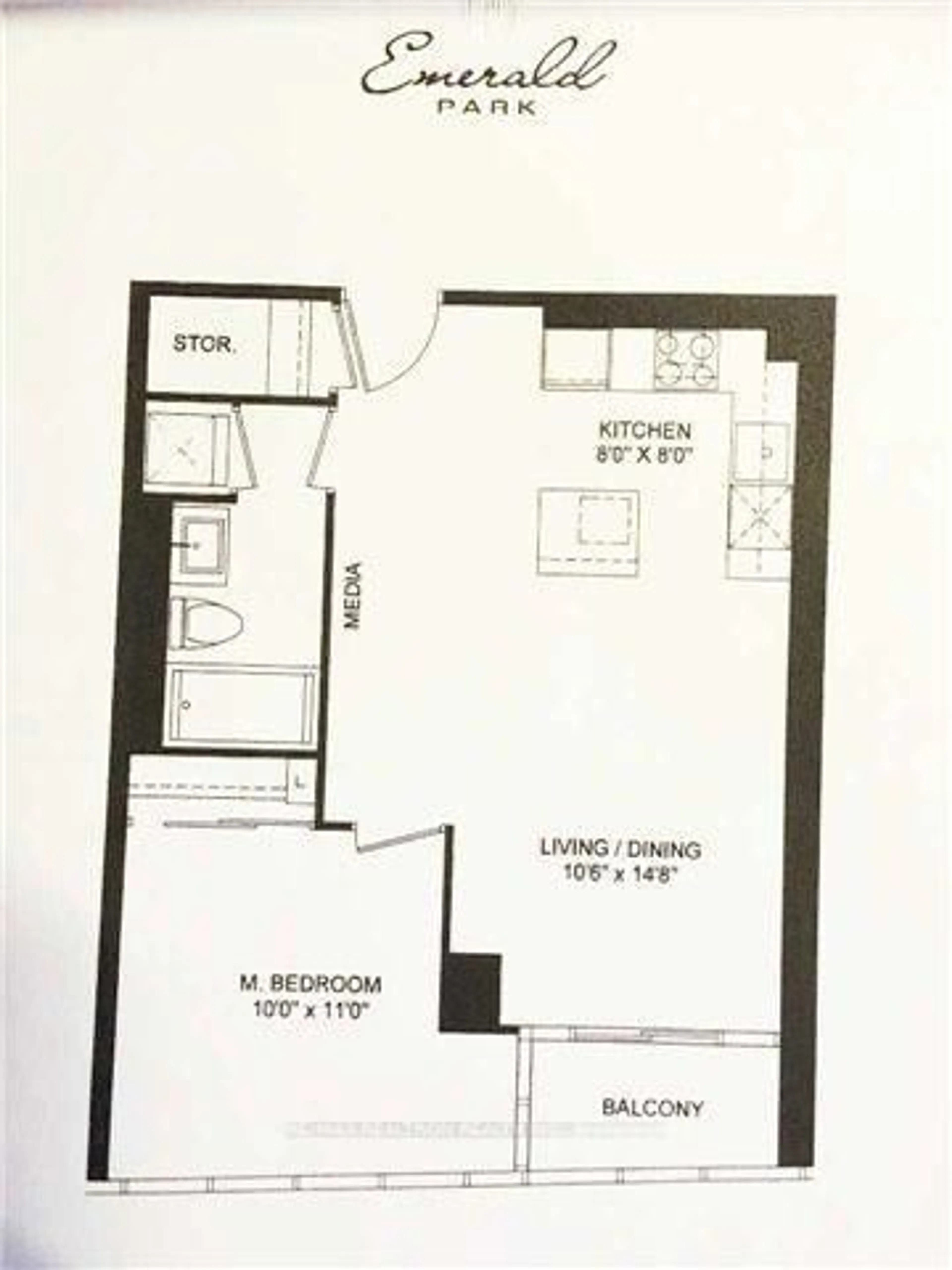 Floor plan for 9 Bogert Ave #1104, Toronto Ontario M2N 1K4