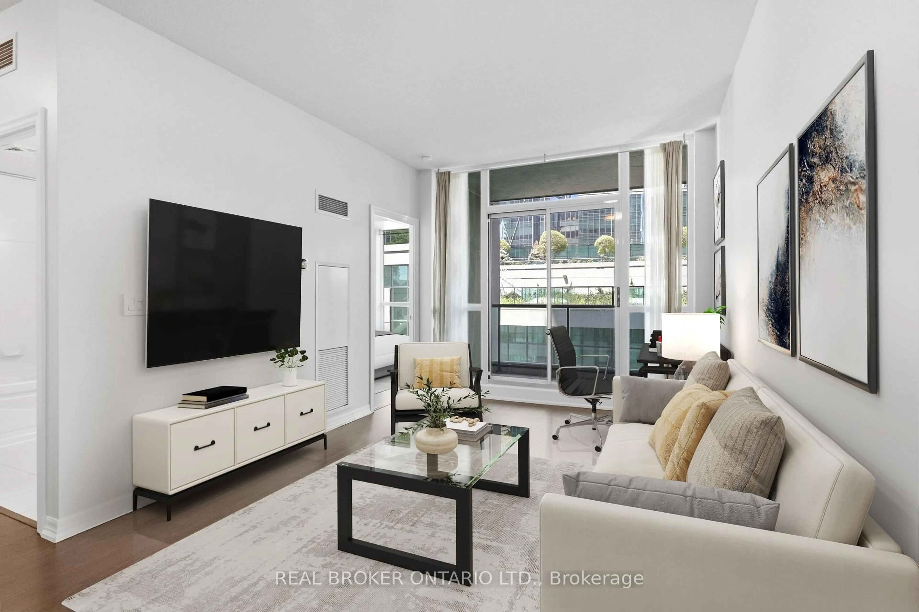 Living room with furniture, unknown for 12 Yonge St #415, Toronto Ontario M5E 1Z9