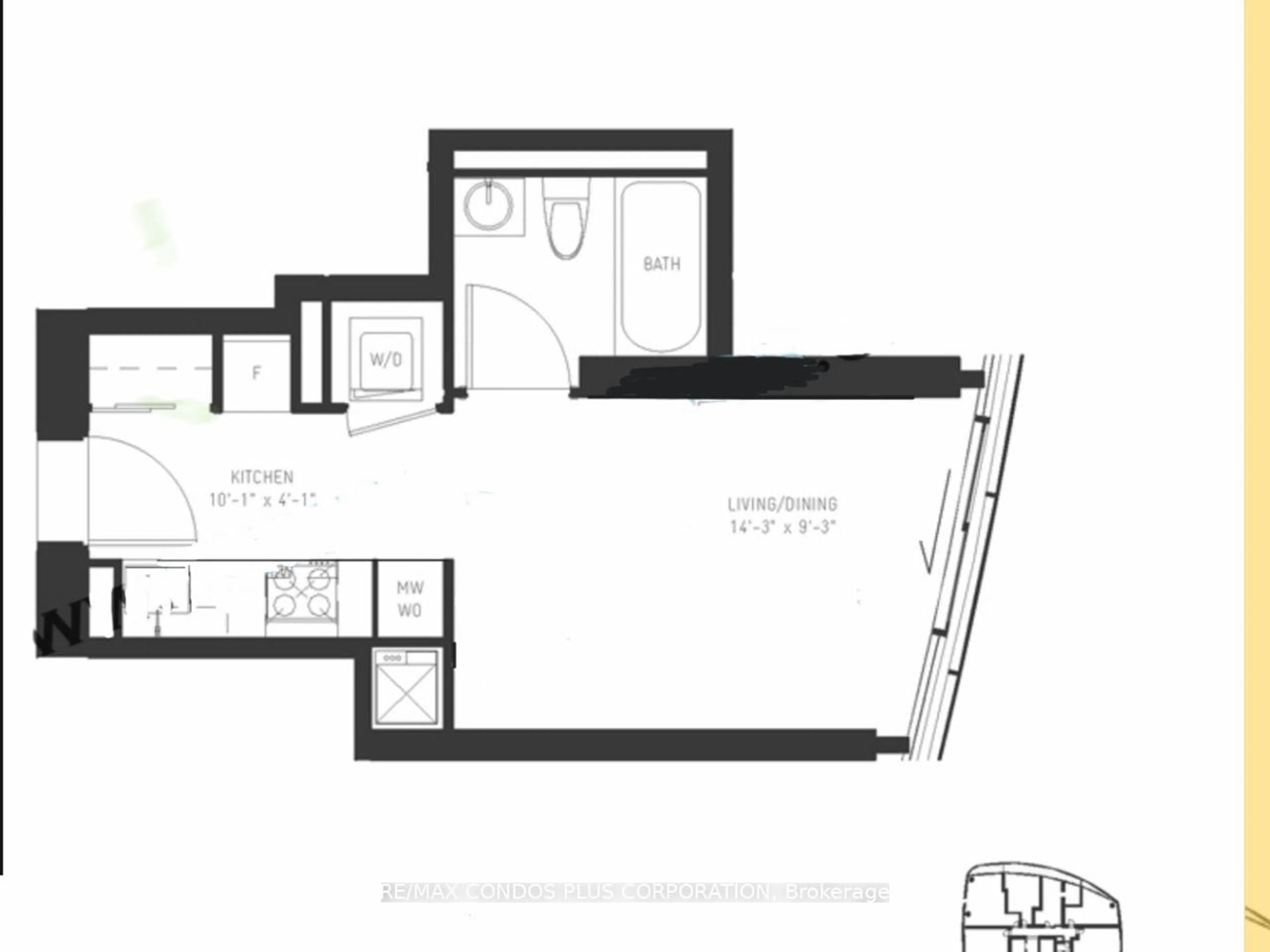Floor plan for 14 York St #5102, Toronto Ontario M5J 0B1