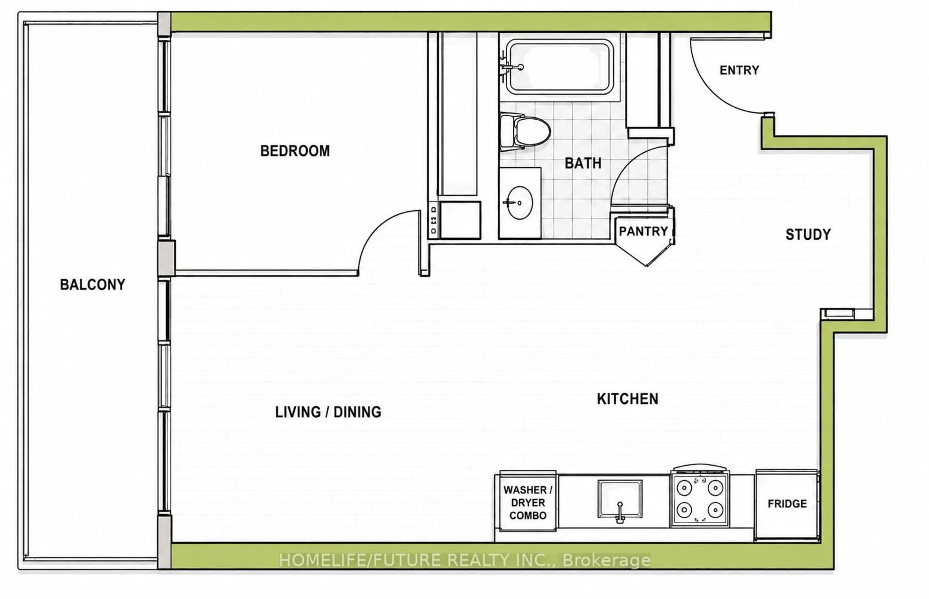 Floor plan for 33 Singer Crt #2507, Toronto Ontario M2K 0B4