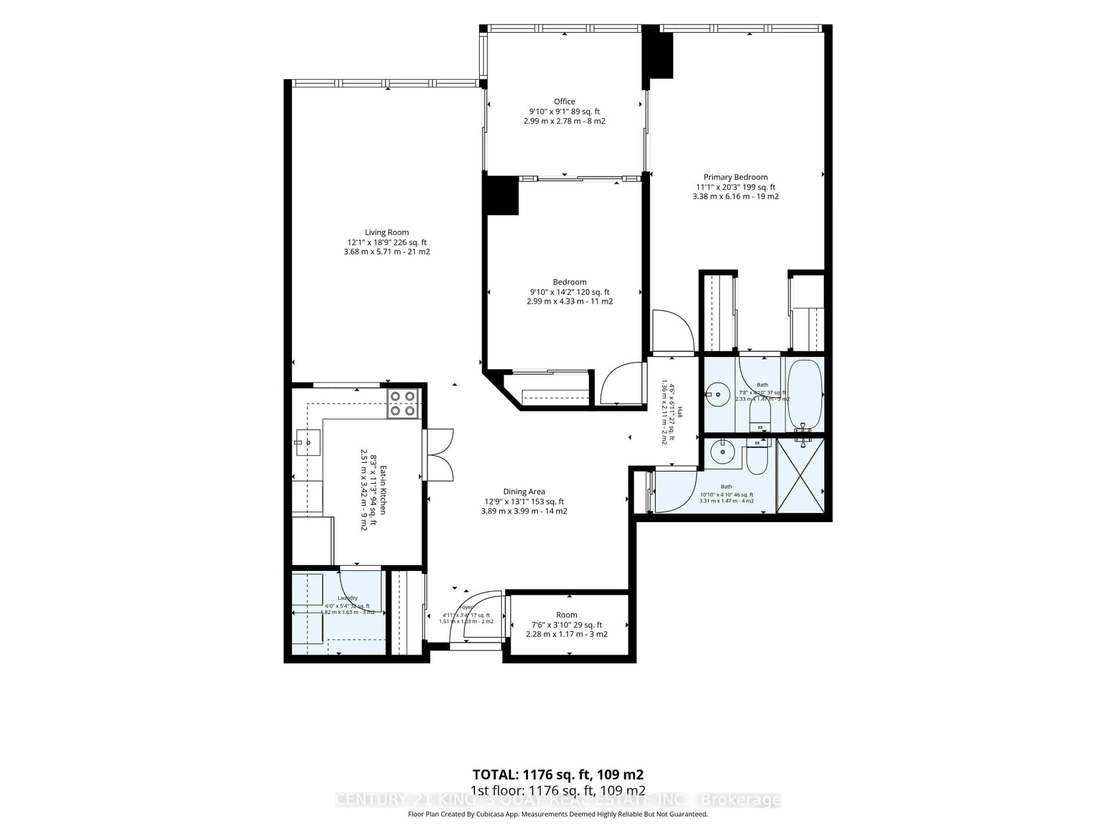 Floor plan for 55 Skymark Dr #1908, Toronto Ontario M2H 3N4