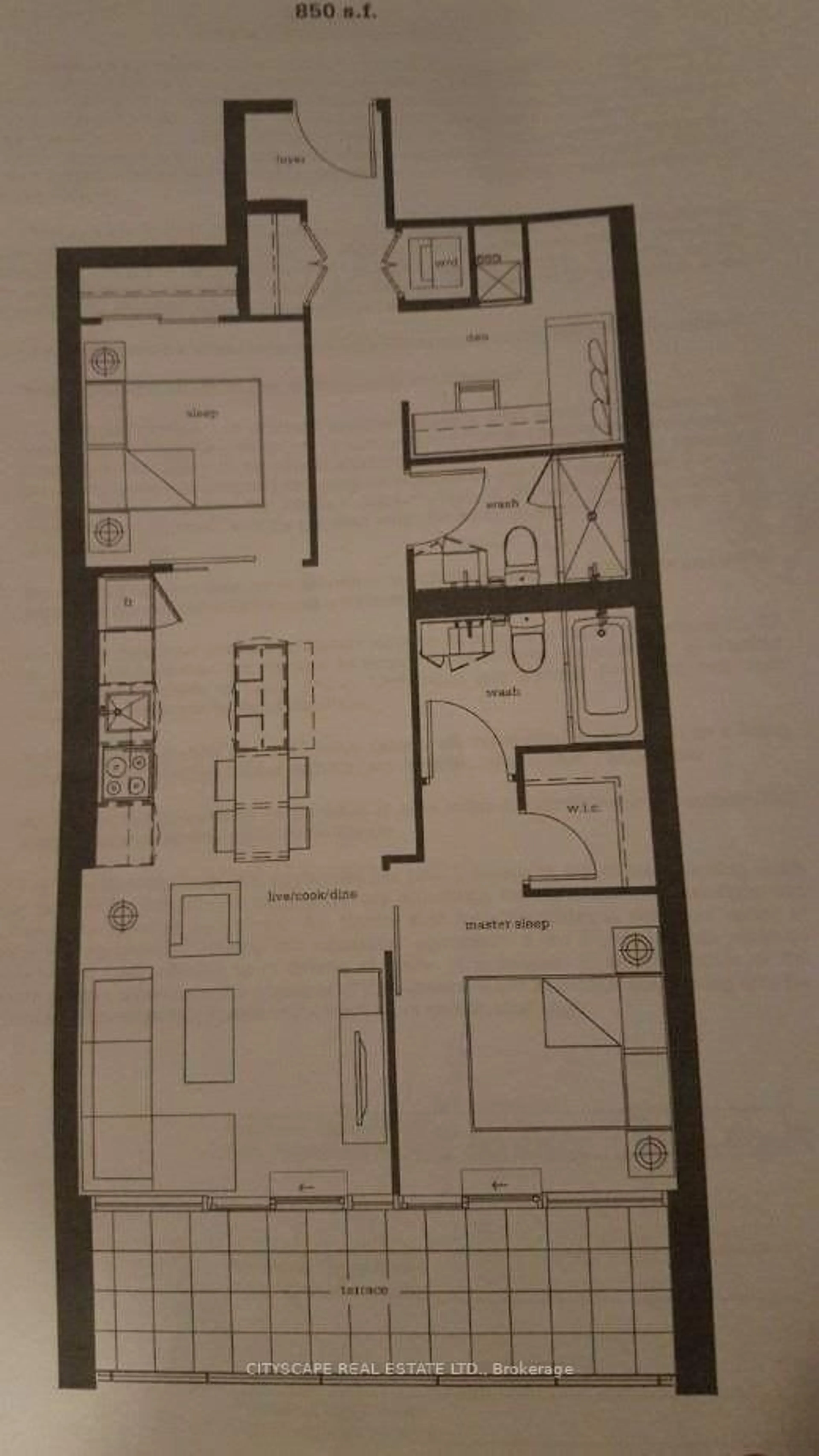 Floor plan for 12 Bonnycastle St #206, Toronto Ontario M5A 0C8