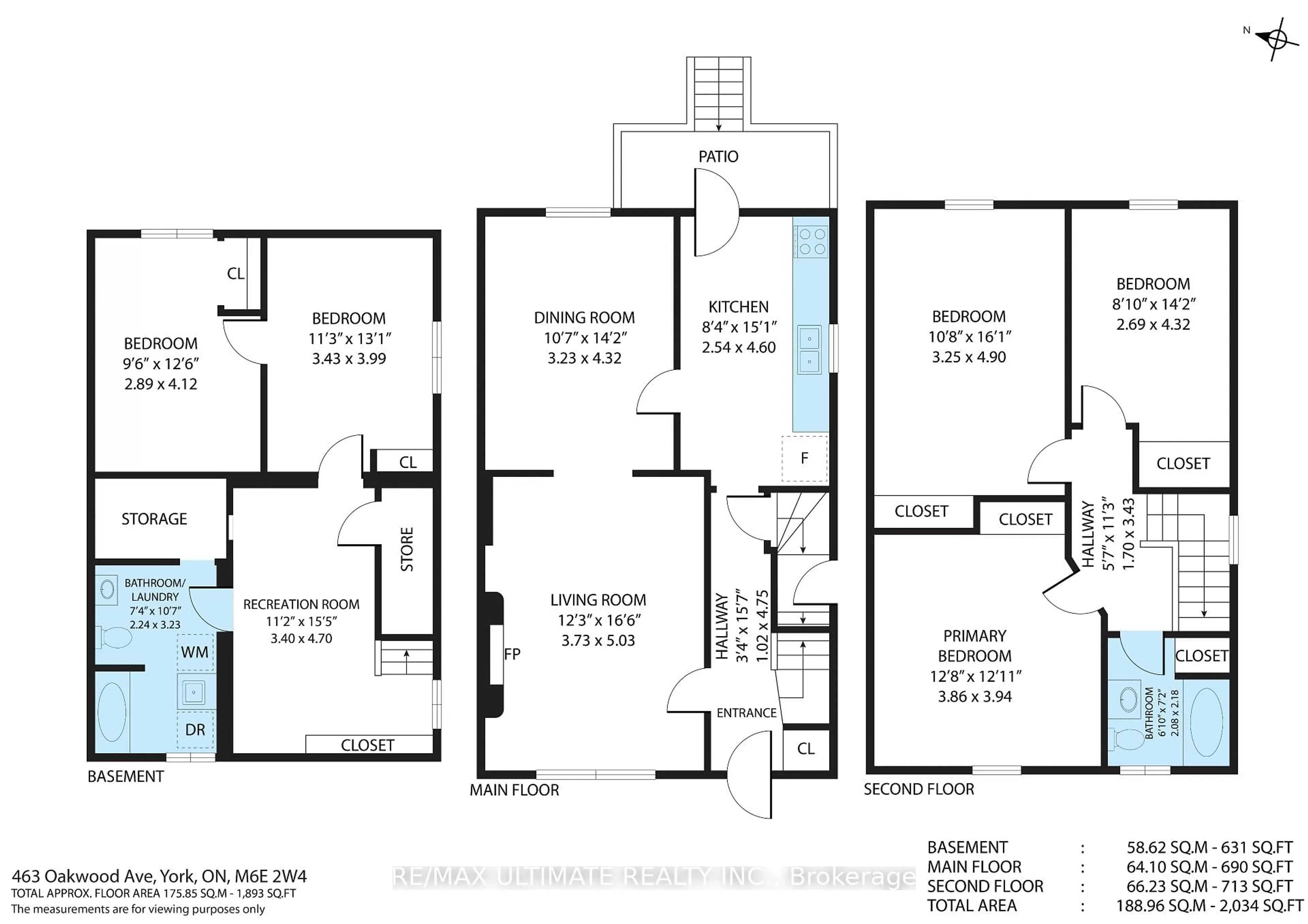 Floor plan for 463 Oakwood Ave, Toronto Ontario M6E 2W4