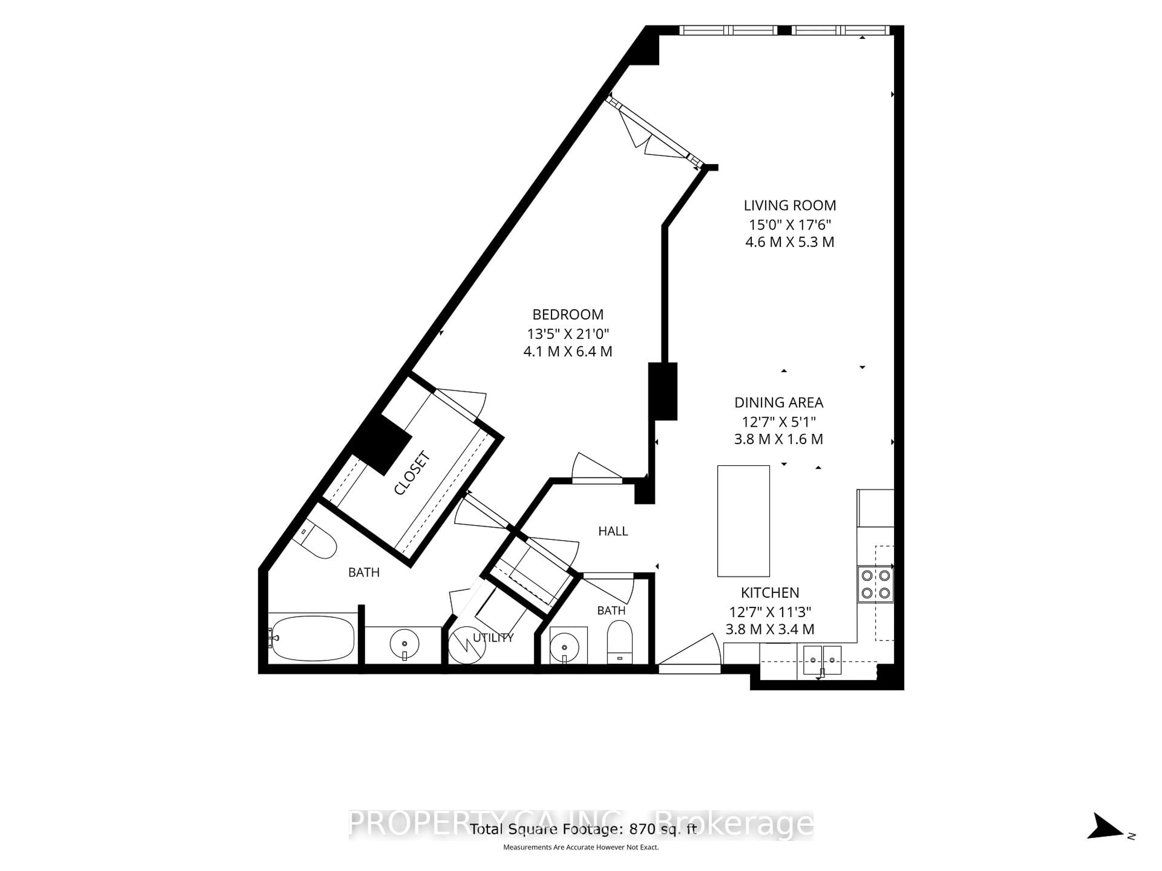 Floor plan for 456 College St #306, Toronto Ontario M6G 4A3