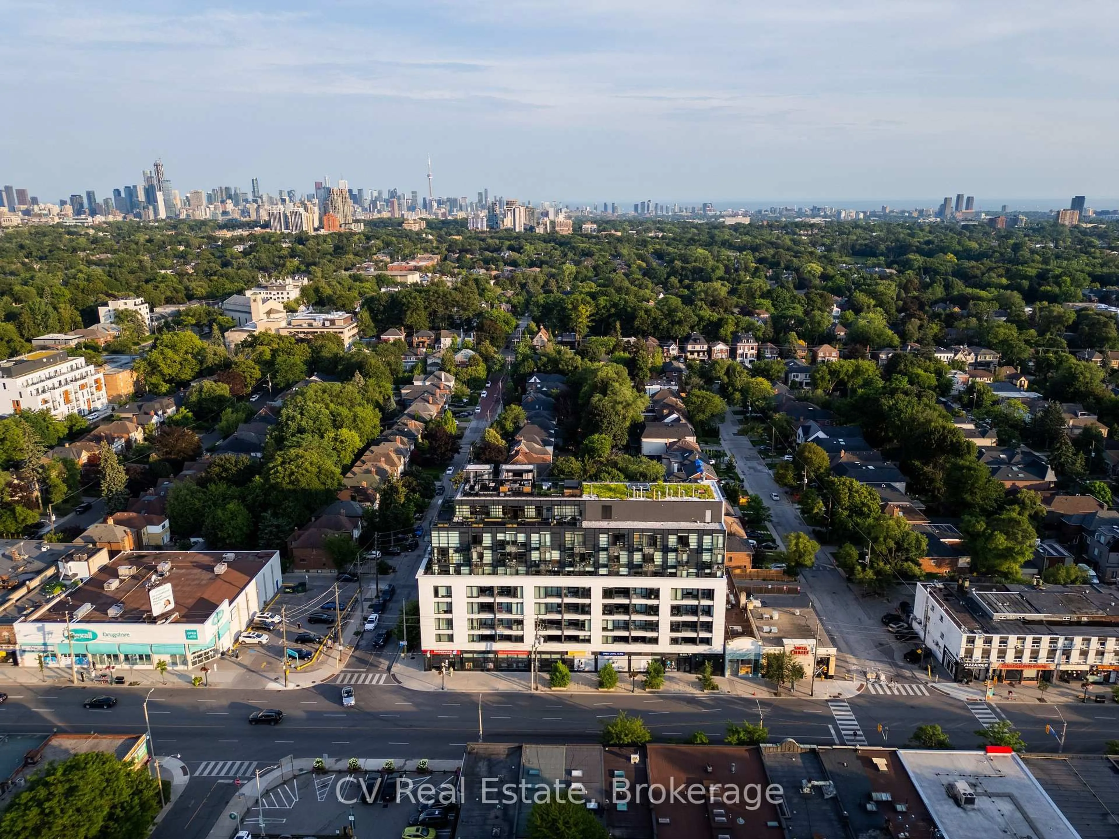 A pic from outside/outdoor area/front of a property/back of a property/a pic from drone, city buildings view from balcony for 170 Chiltern Hill Rd #317, Toronto Ontario M6C 0A9