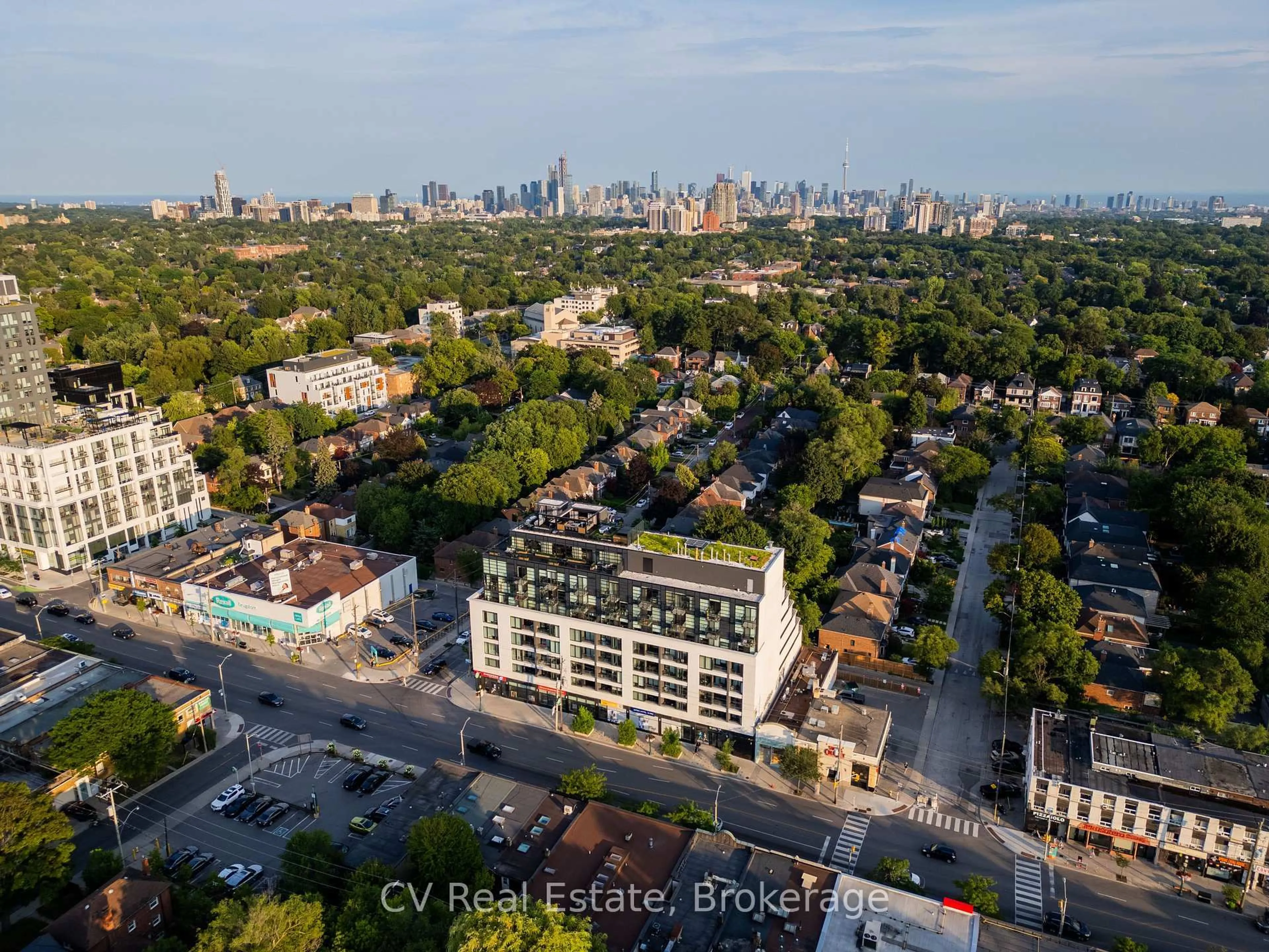 A pic from outside/outdoor area/front of a property/back of a property/a pic from drone, city buildings view from balcony for 170 Chiltern Hill Rd #317, Toronto Ontario M6C 0A9