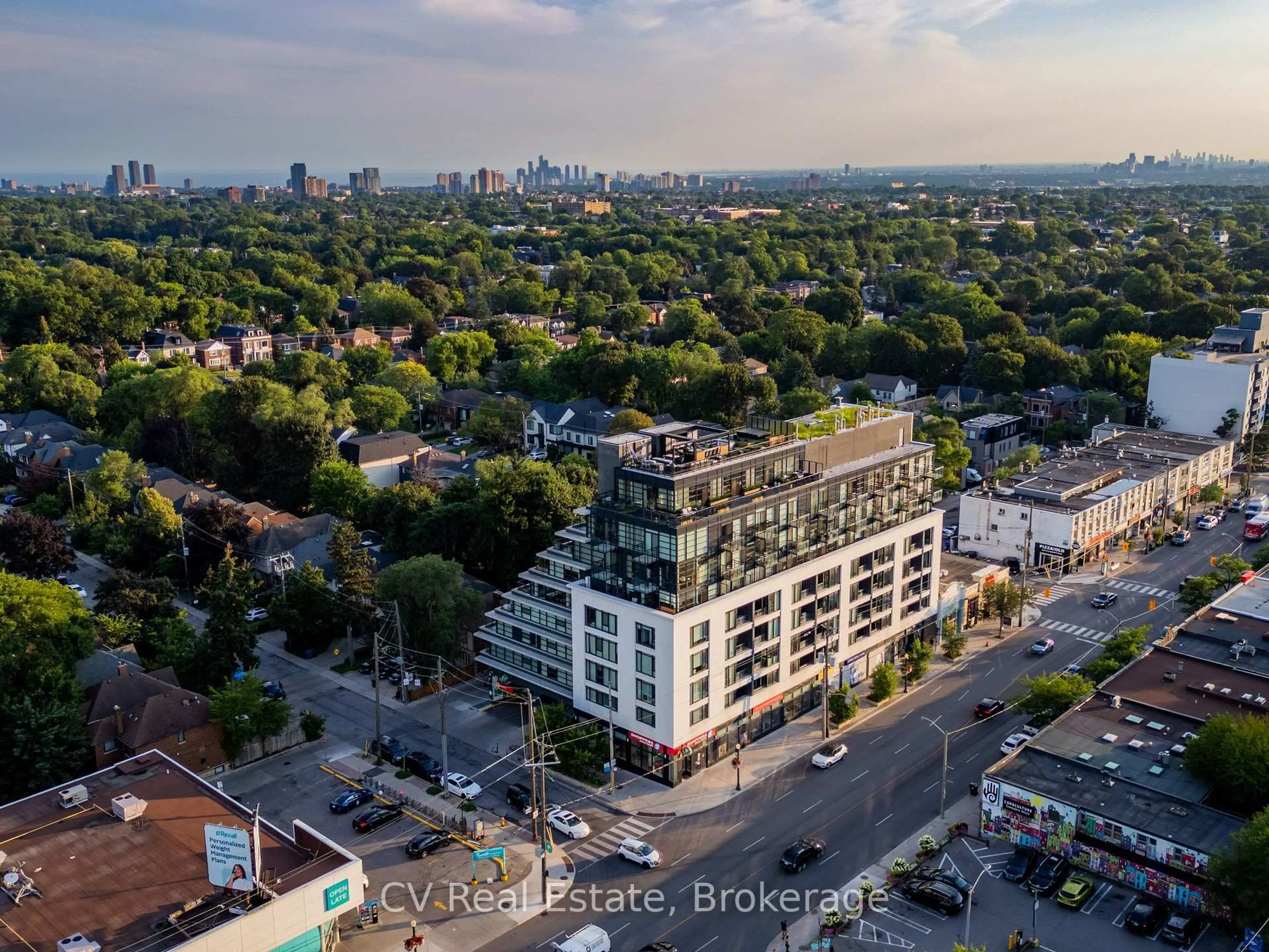 A pic from outside/outdoor area/front of a property/back of a property/a pic from drone, city buildings view from balcony for 170 Chiltern Hill Rd #317, Toronto Ontario M6C 0A9