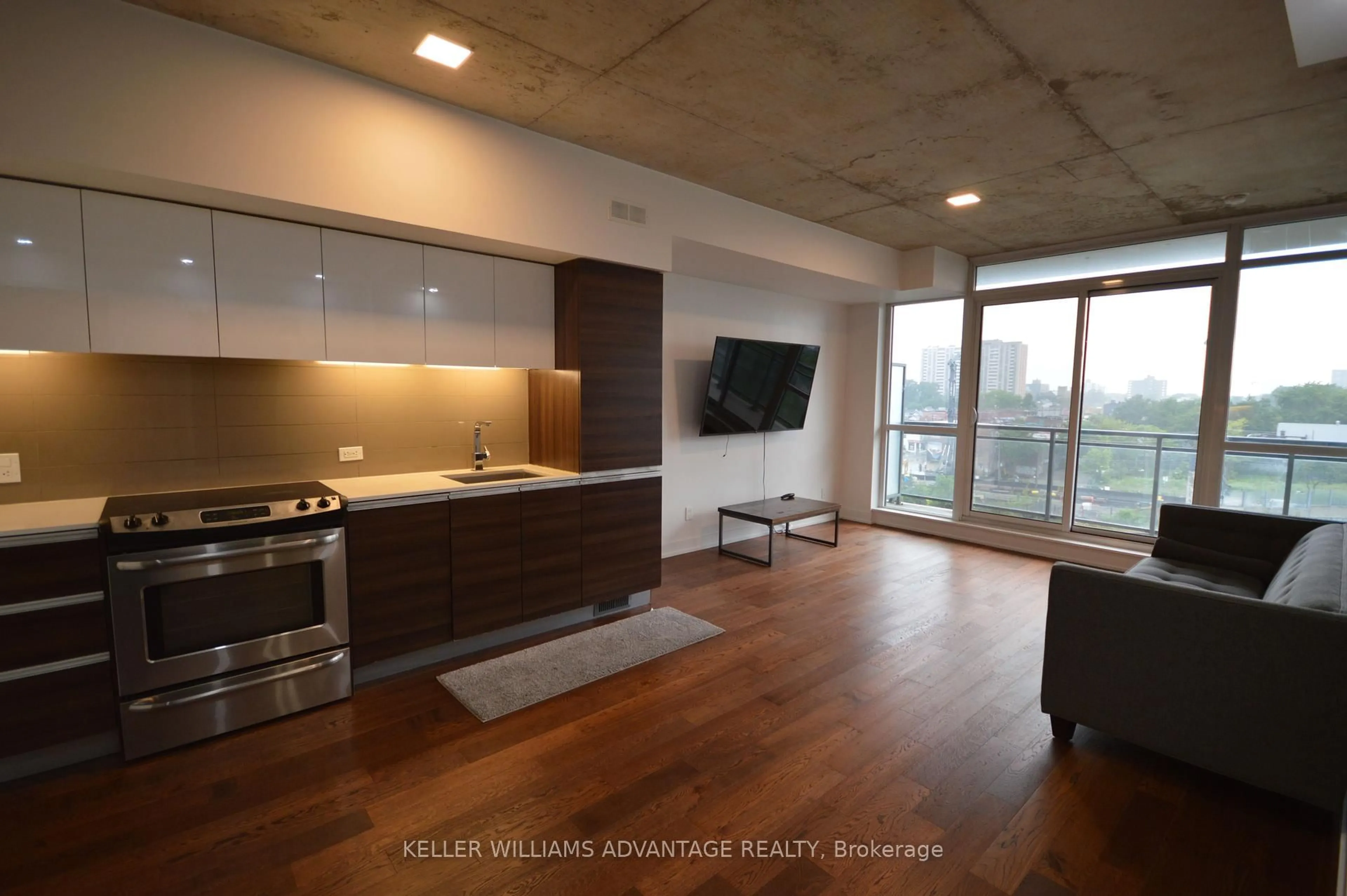 Open concept kitchen, unknown for 20 Minowan Miikan Lane #610, Toronto Ontario M6J 0E5