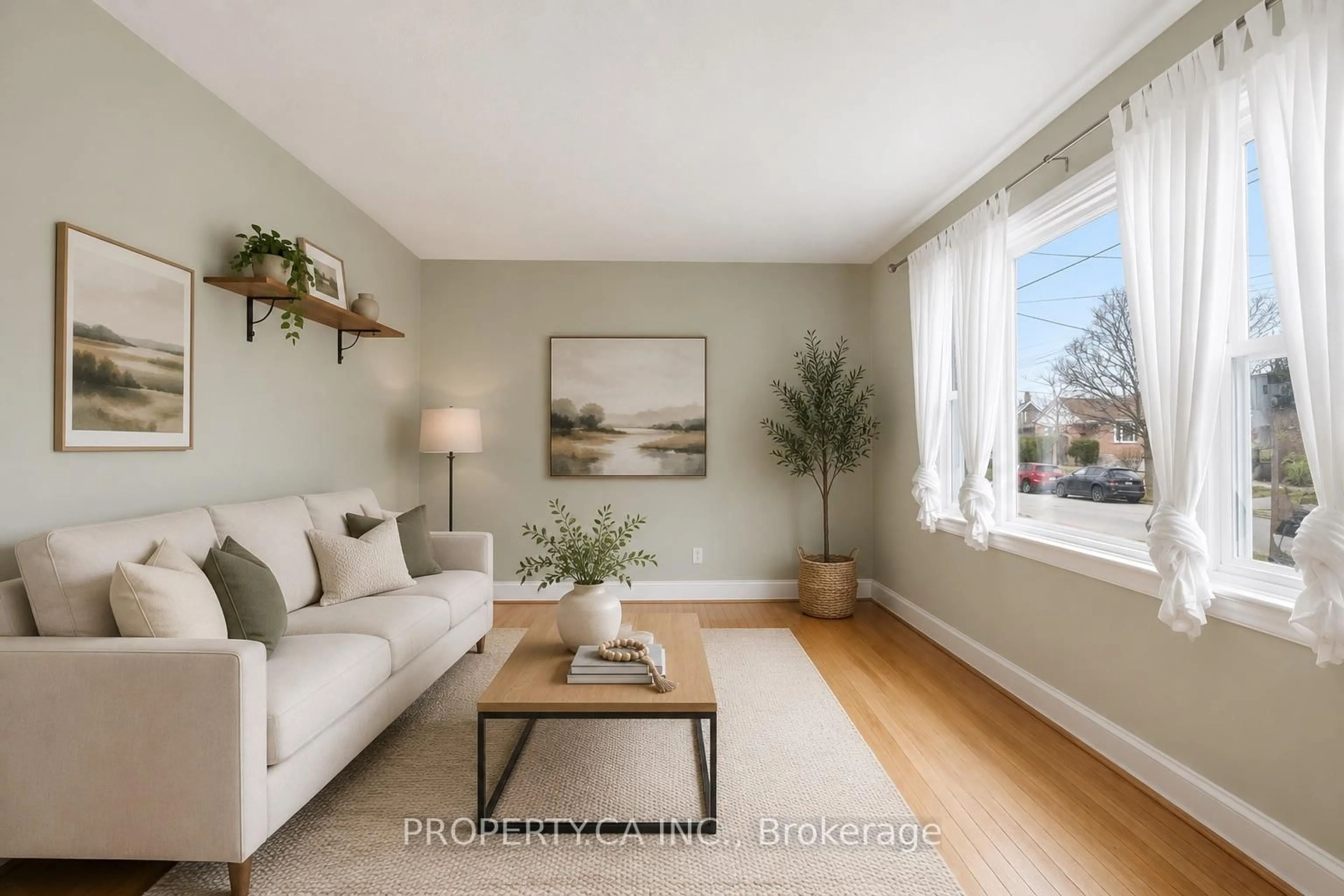 Living room with furniture, wood/laminate floor for 109 Pleasant Ave, Toronto Ontario M2M 1M2