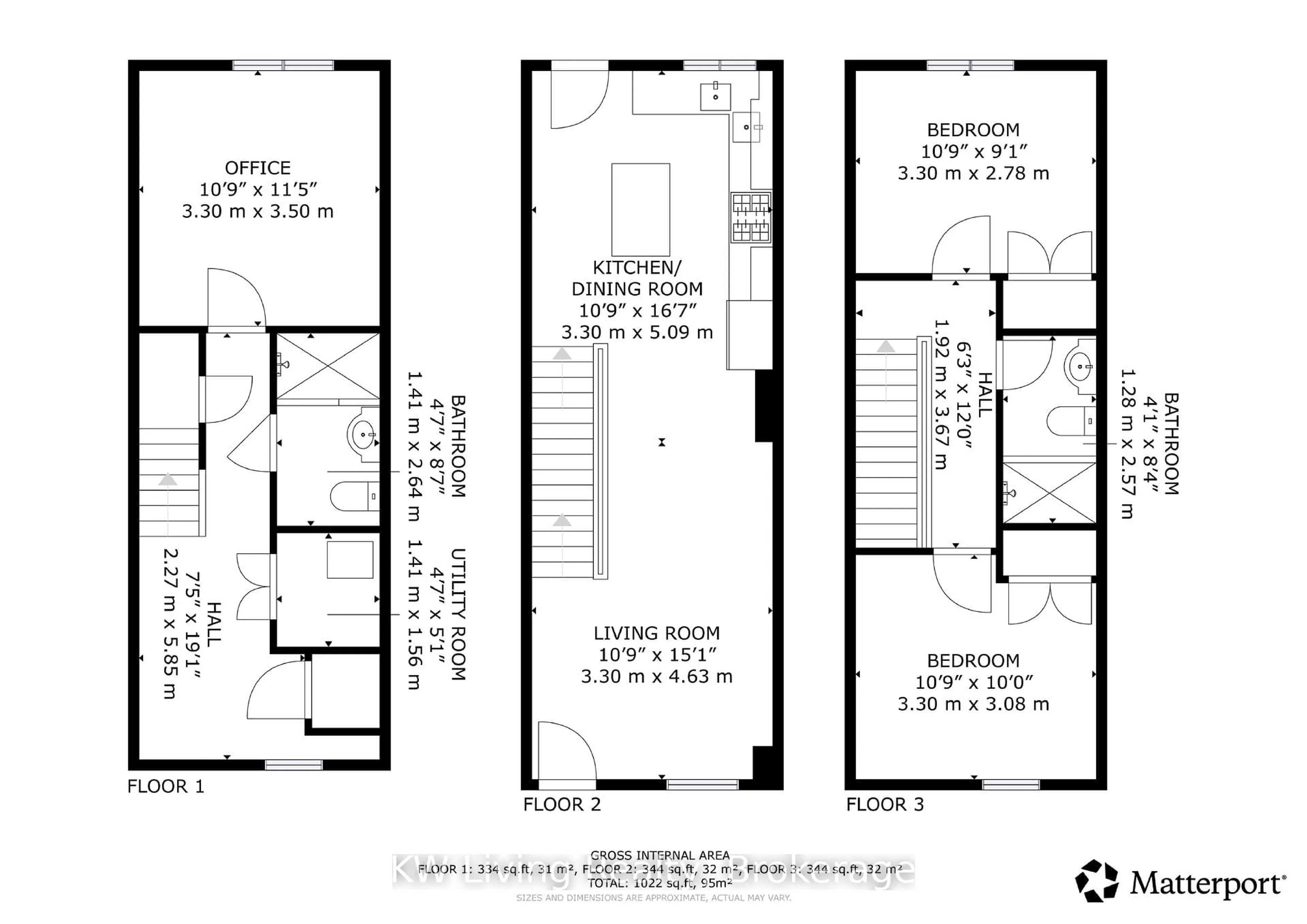 Floor plan for 90 Mitchell Ave, Toronto Ontario M6J 1B9