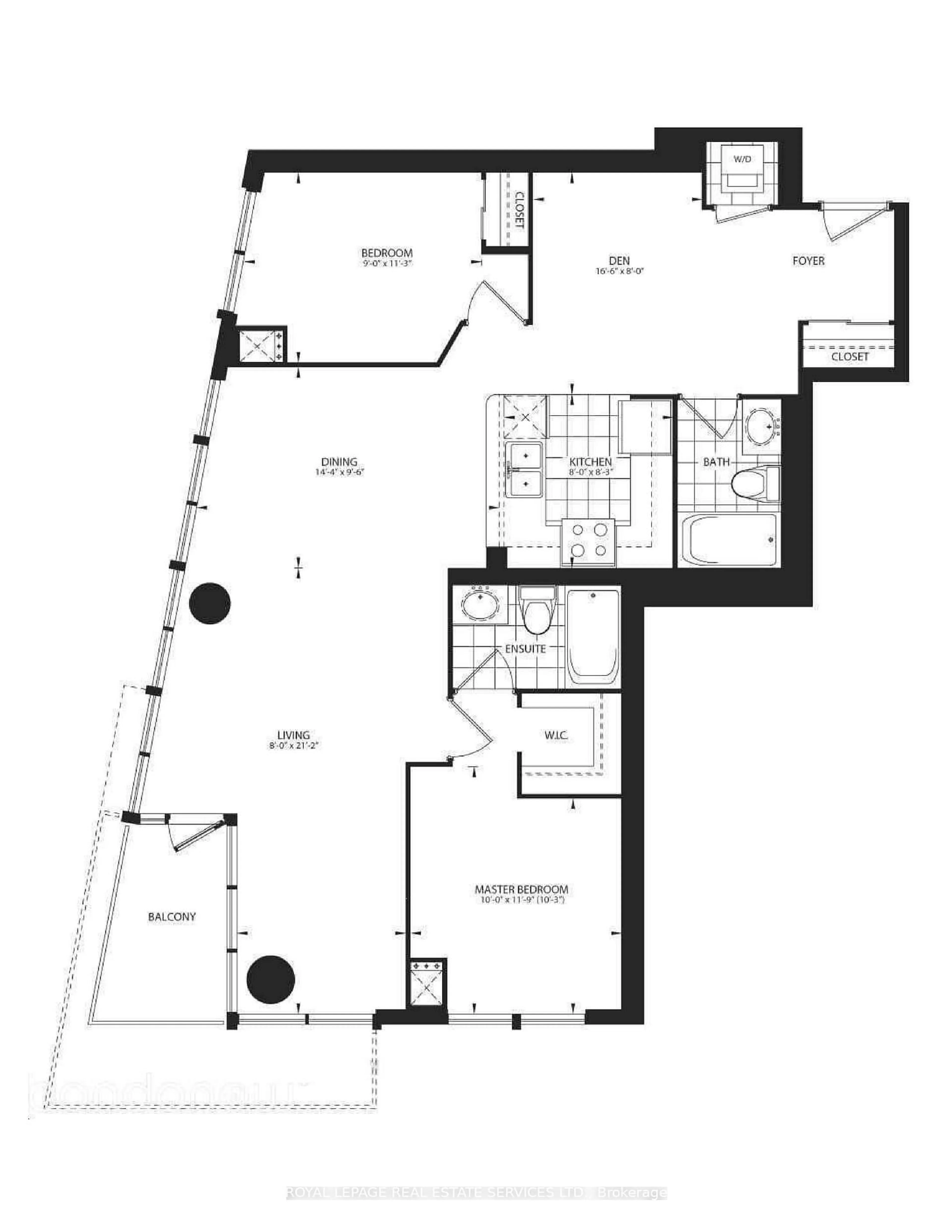 Floor plan for 33 Bay St #2212, Toronto Ontario M5J 2Z3