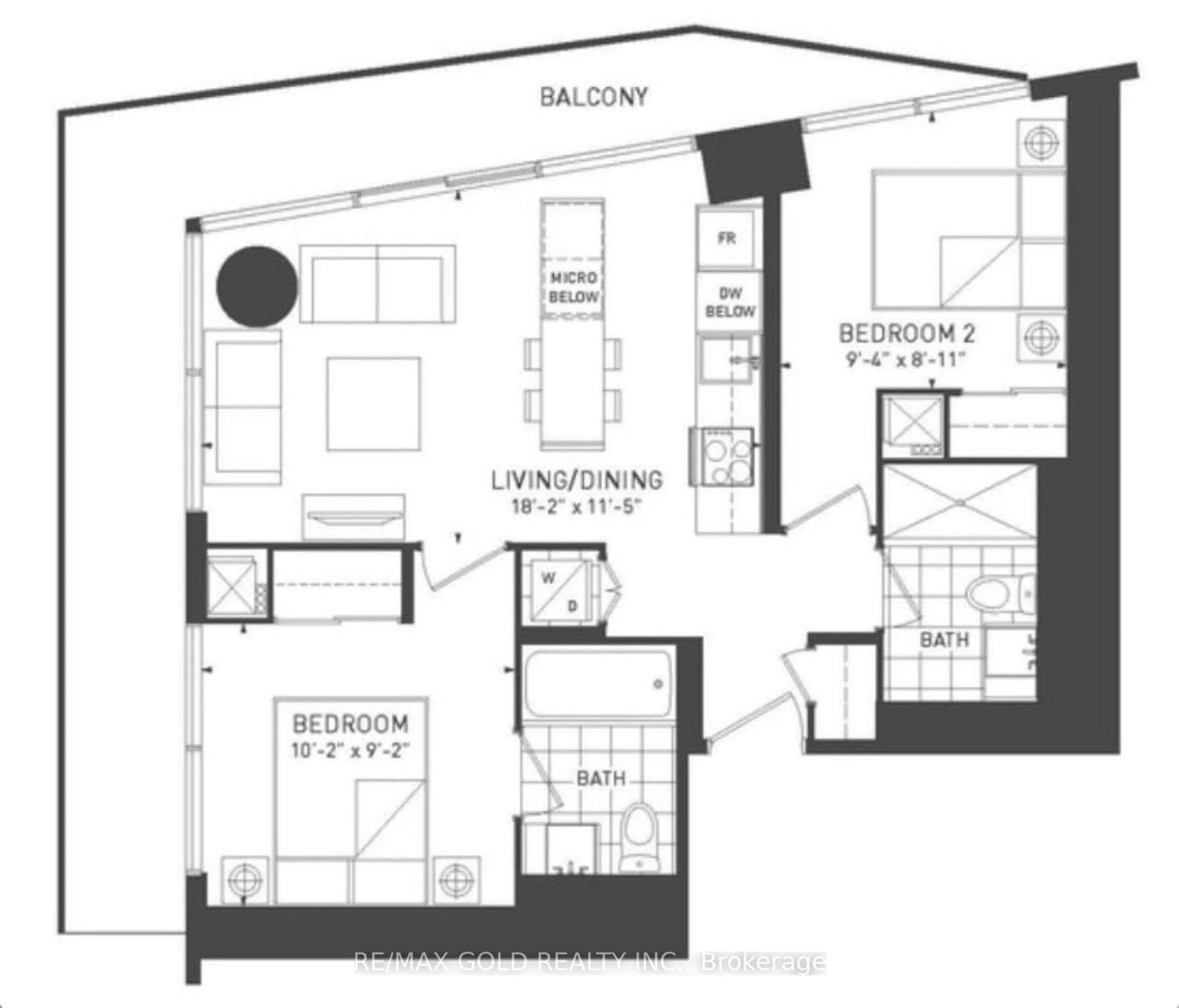 Floor plan for 100 Harbour St #1202, Toronto Ontario M5J 0B5