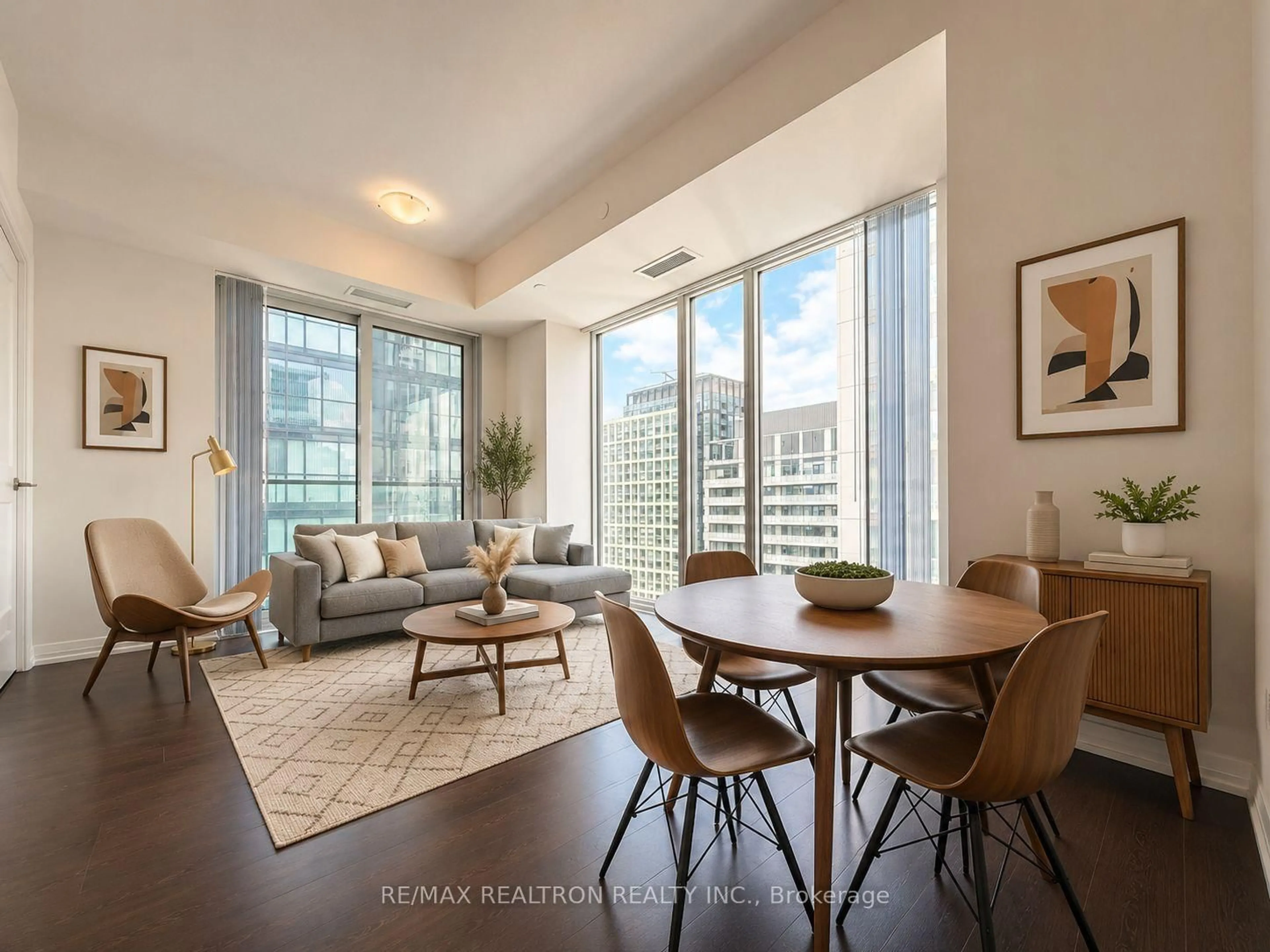 Living room with furniture, unknown for 8 Widmer St #4303, Toronto Ontario M5V 0W6